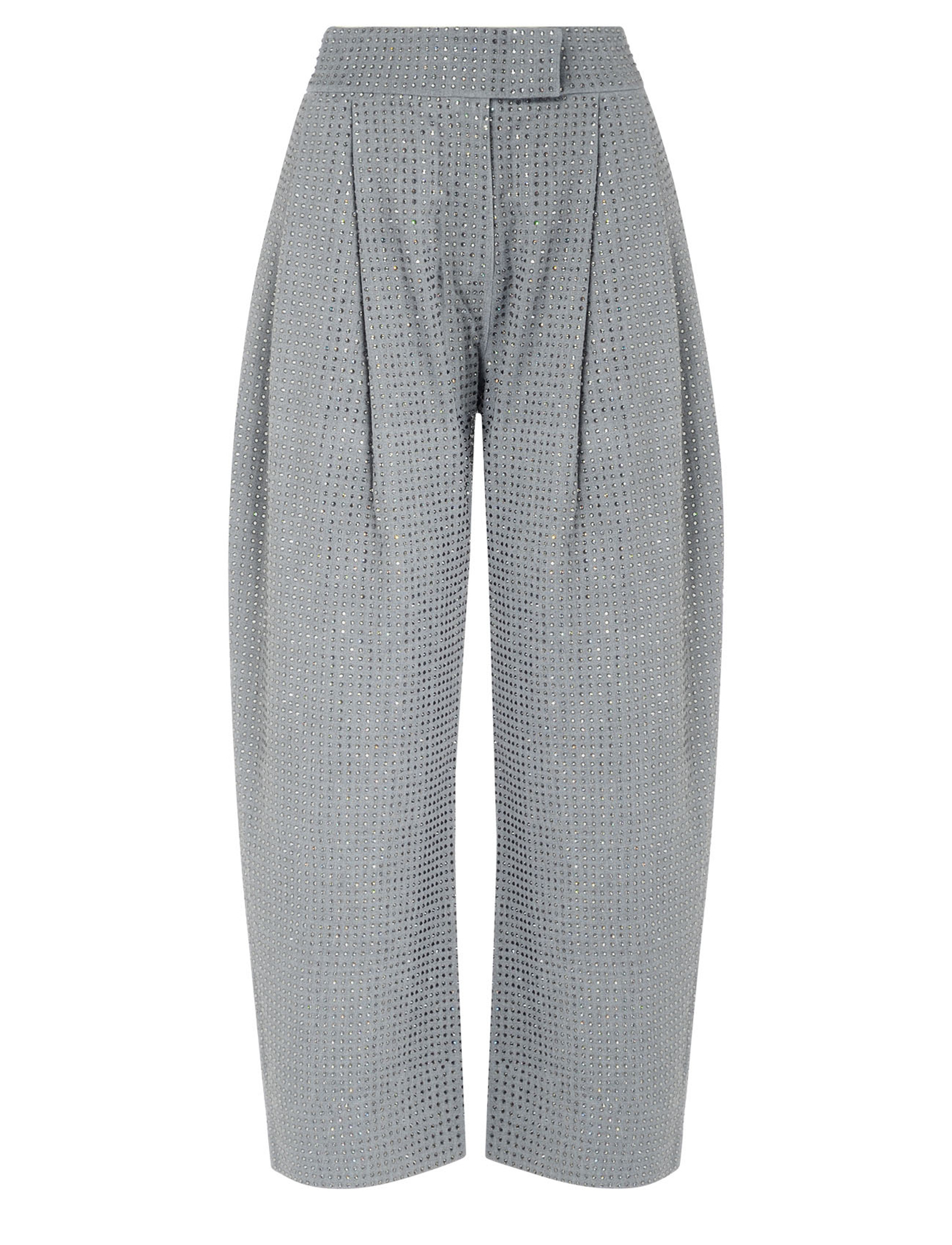パンツ PINKO Woman Pants Grey 104480A18E I72 Pants Pinko gray with rhinestones