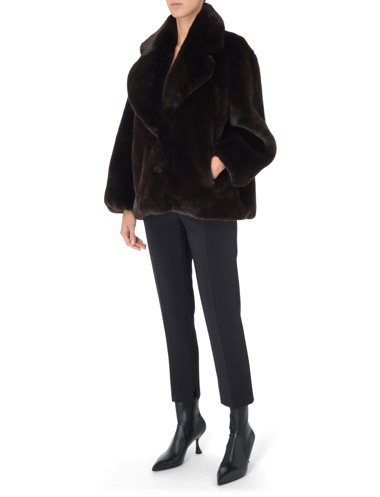 Giacca Pelliccia Ecologica Max Mara Pelliccia Cappotto Teddy