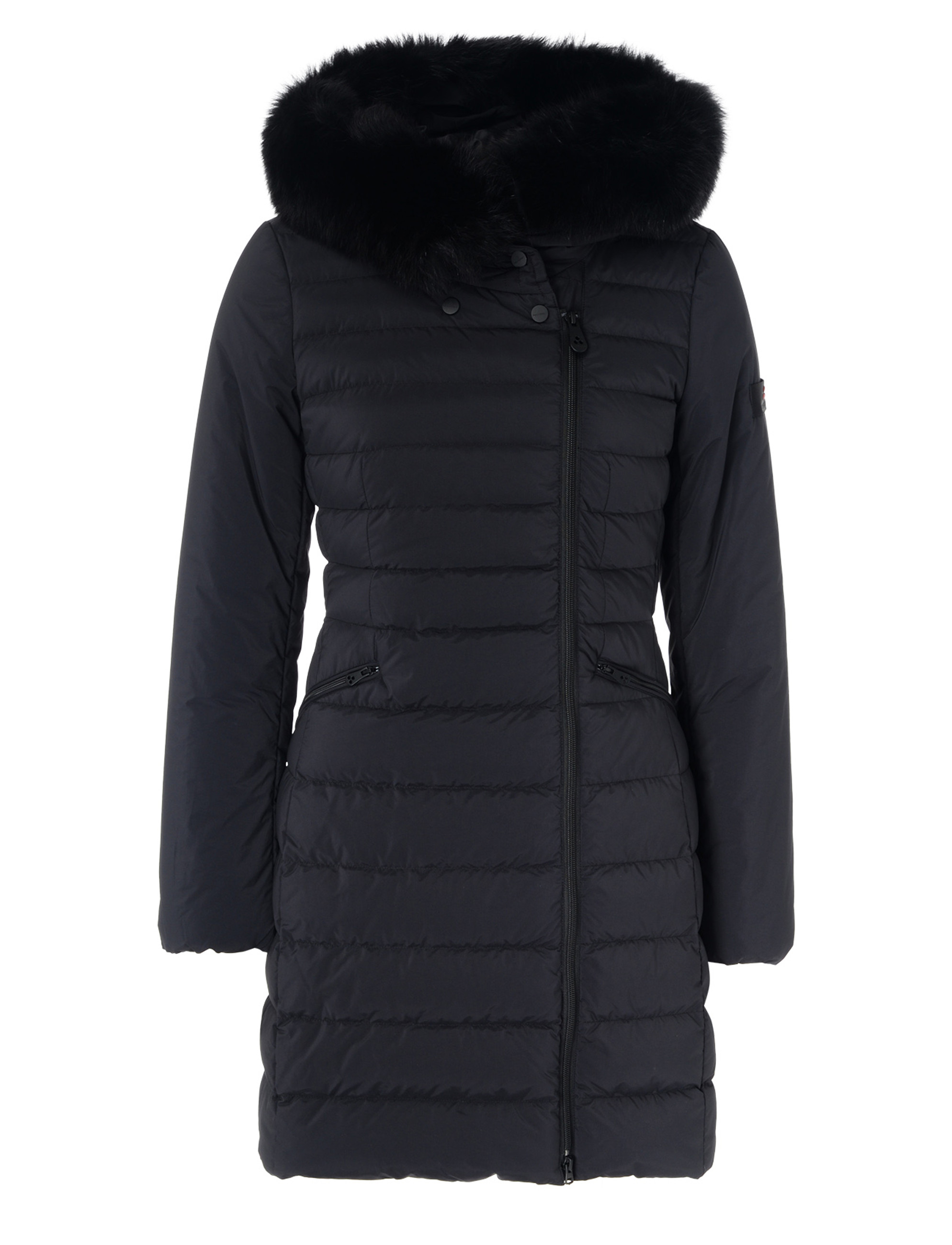 Down jacket slim Peuterey Seriola black with fur Down jacket slim Peuterey Seriola black with fur