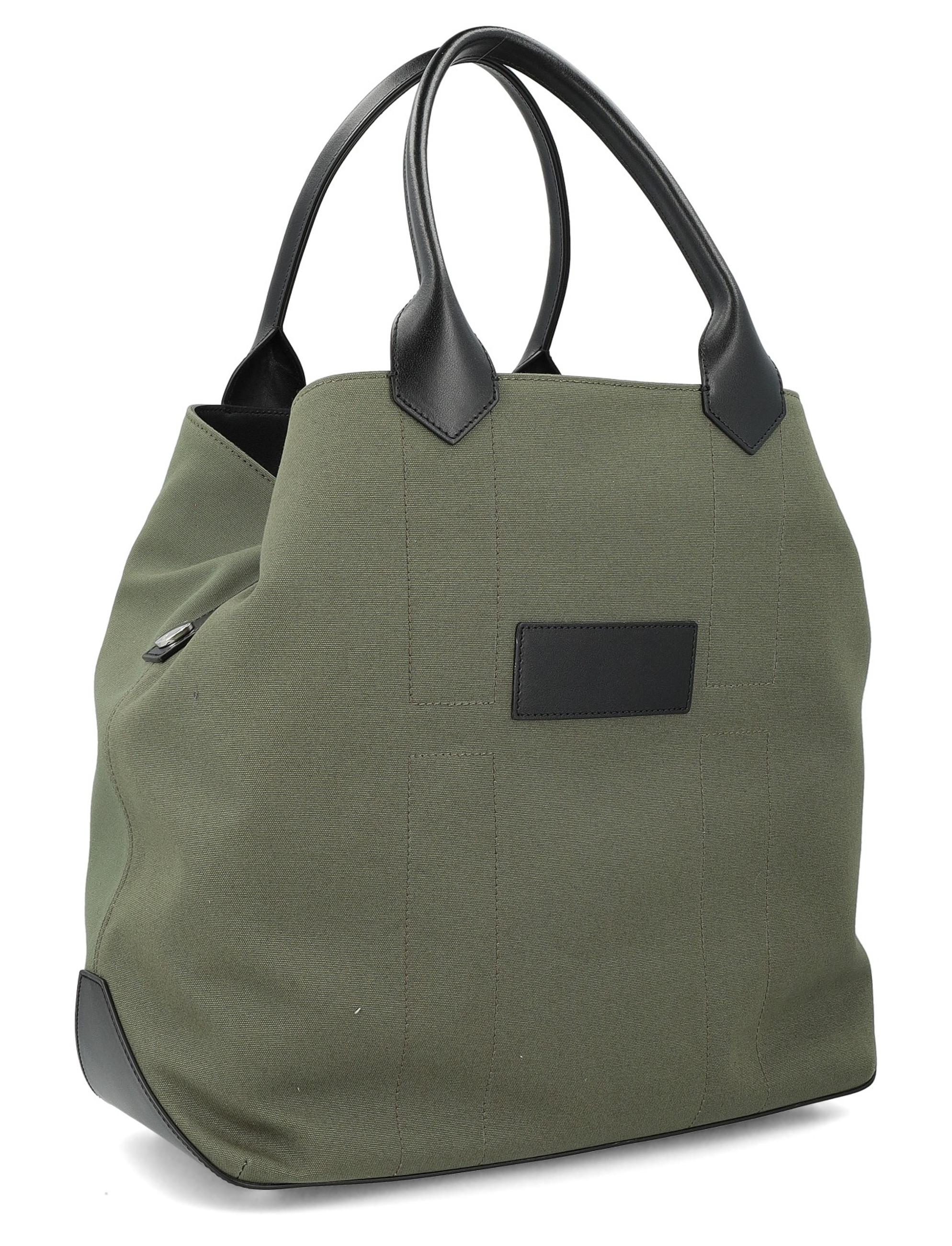 Shopping Bag Hogan Script Large in Military Green Canvas