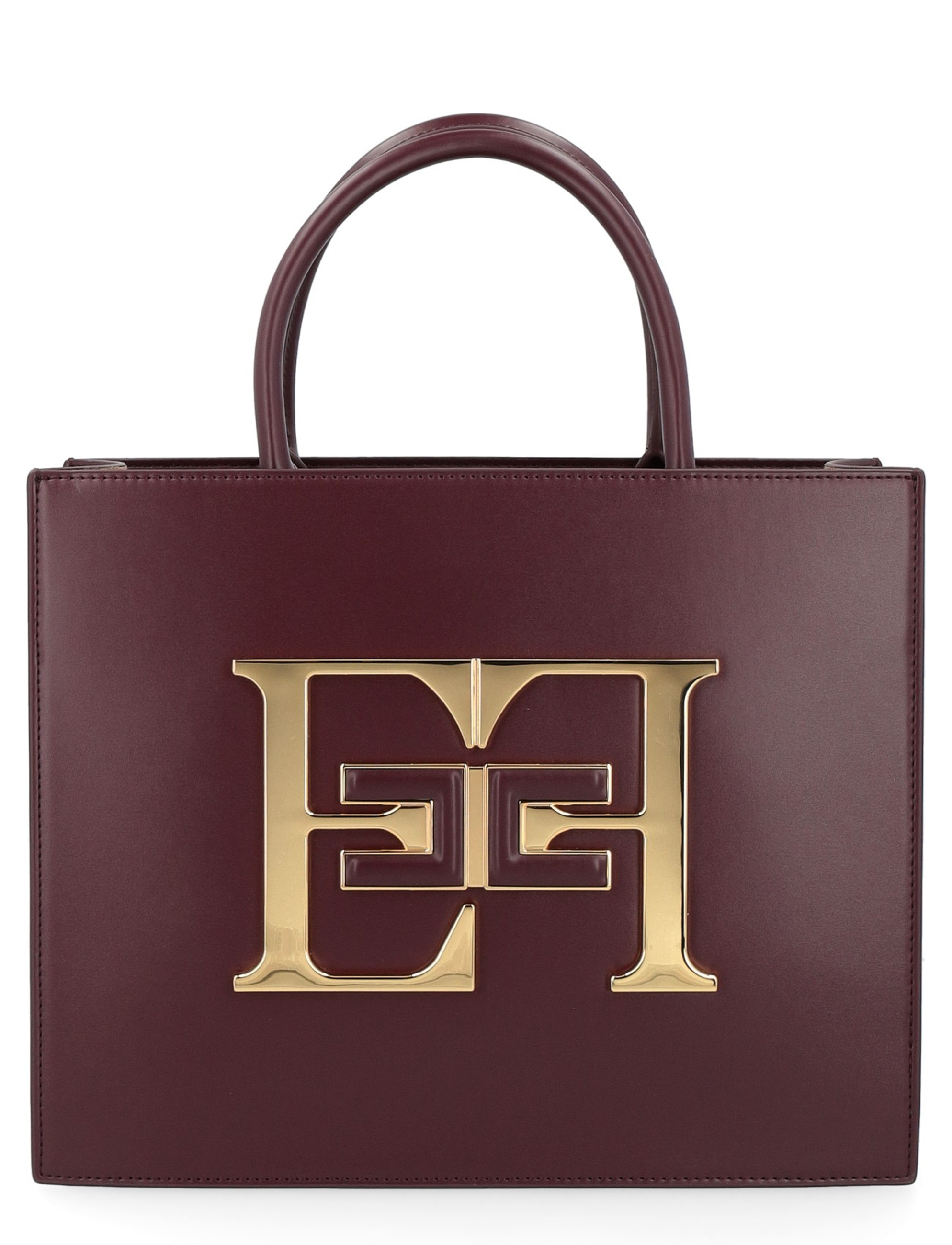 Borsa a mano Elisabetta Franchi rossa con logo dorato