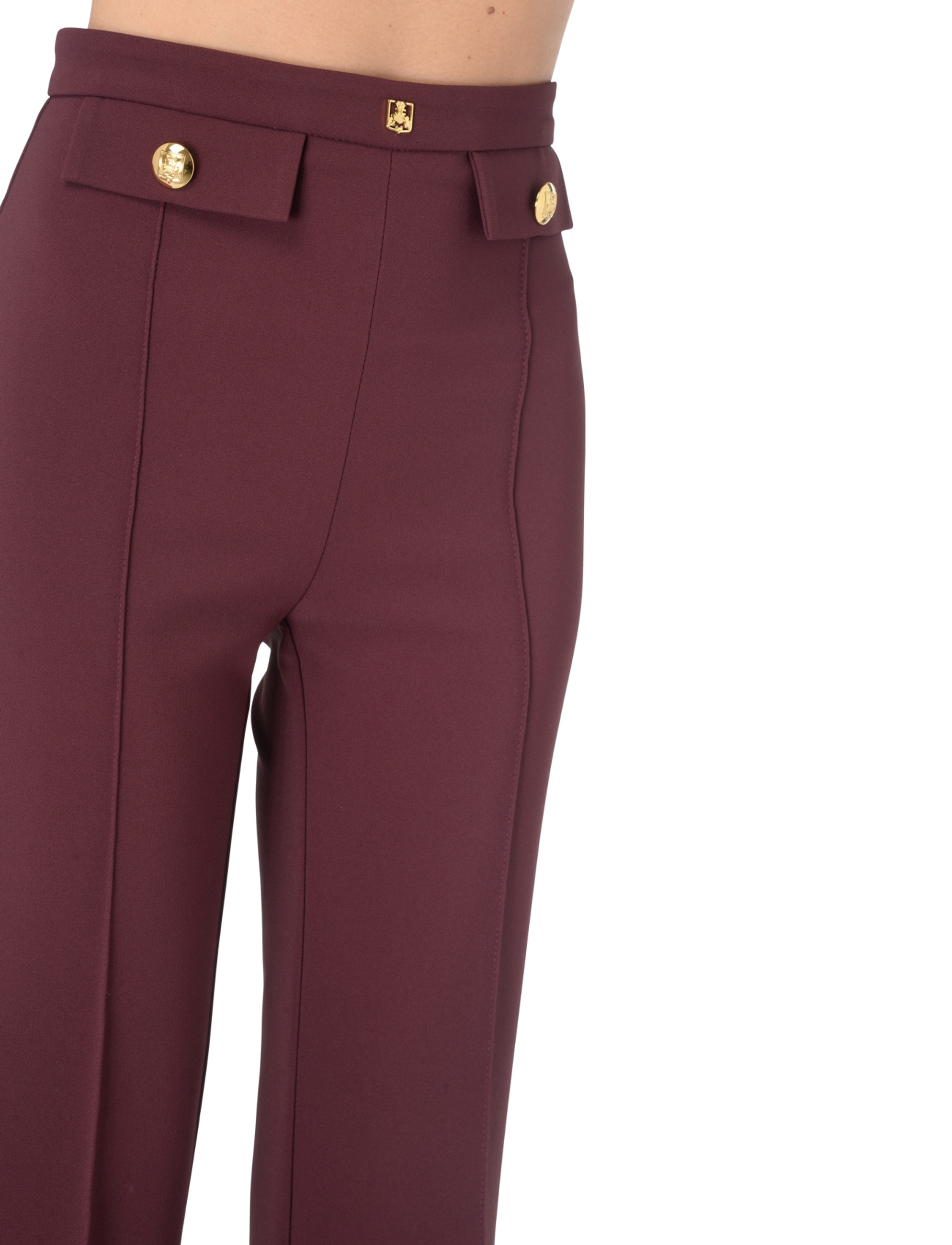 Pants Elisabetta Franchi palazzo pants in burgundy crepe Pants Elisabetta Franchi palazzo pants in burgundy crepe