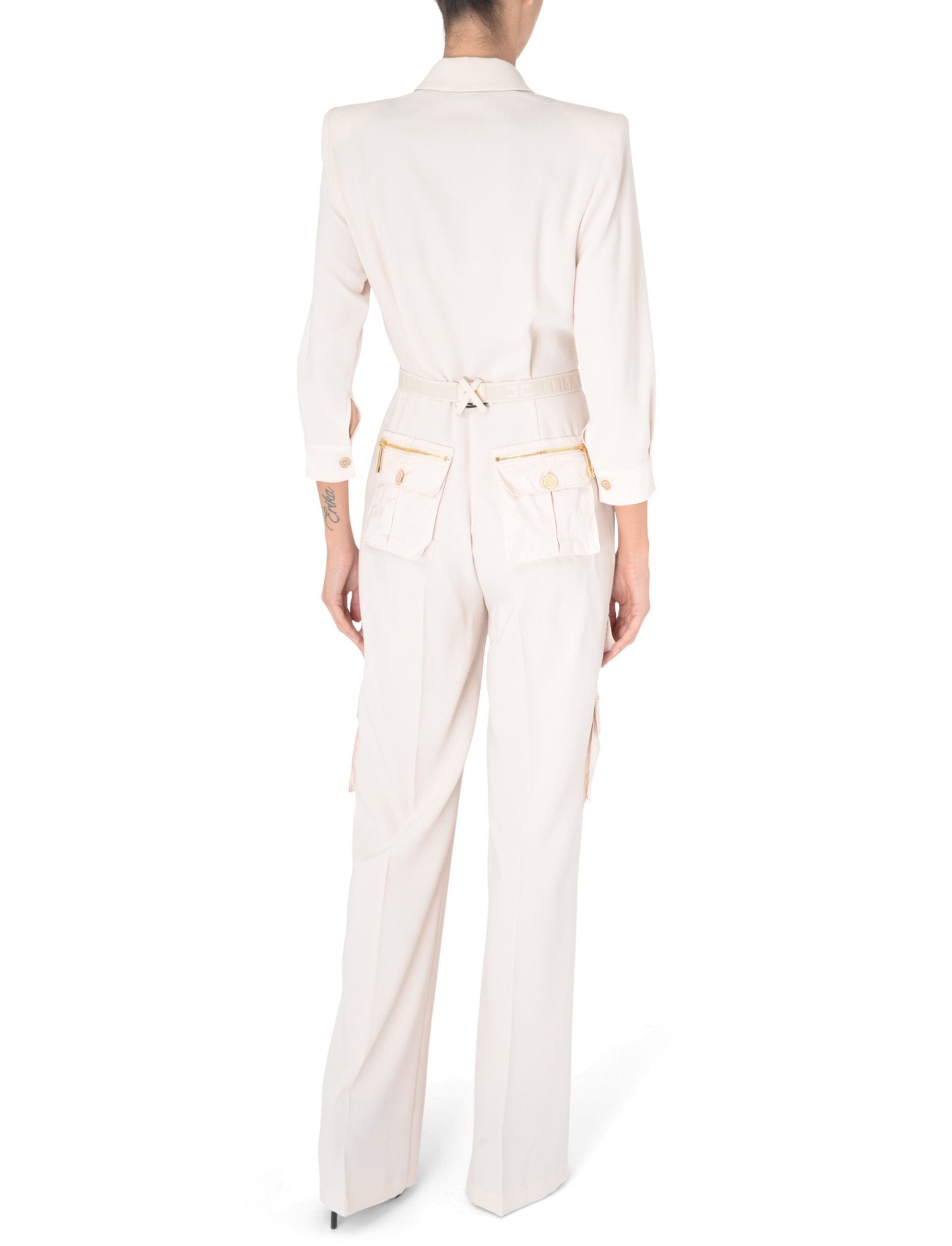 ELISABETTA FRANCHI ホワイトスカート サイズ40 Elisabetta Franchi chain-detail Crepe Maxi Skirt | White