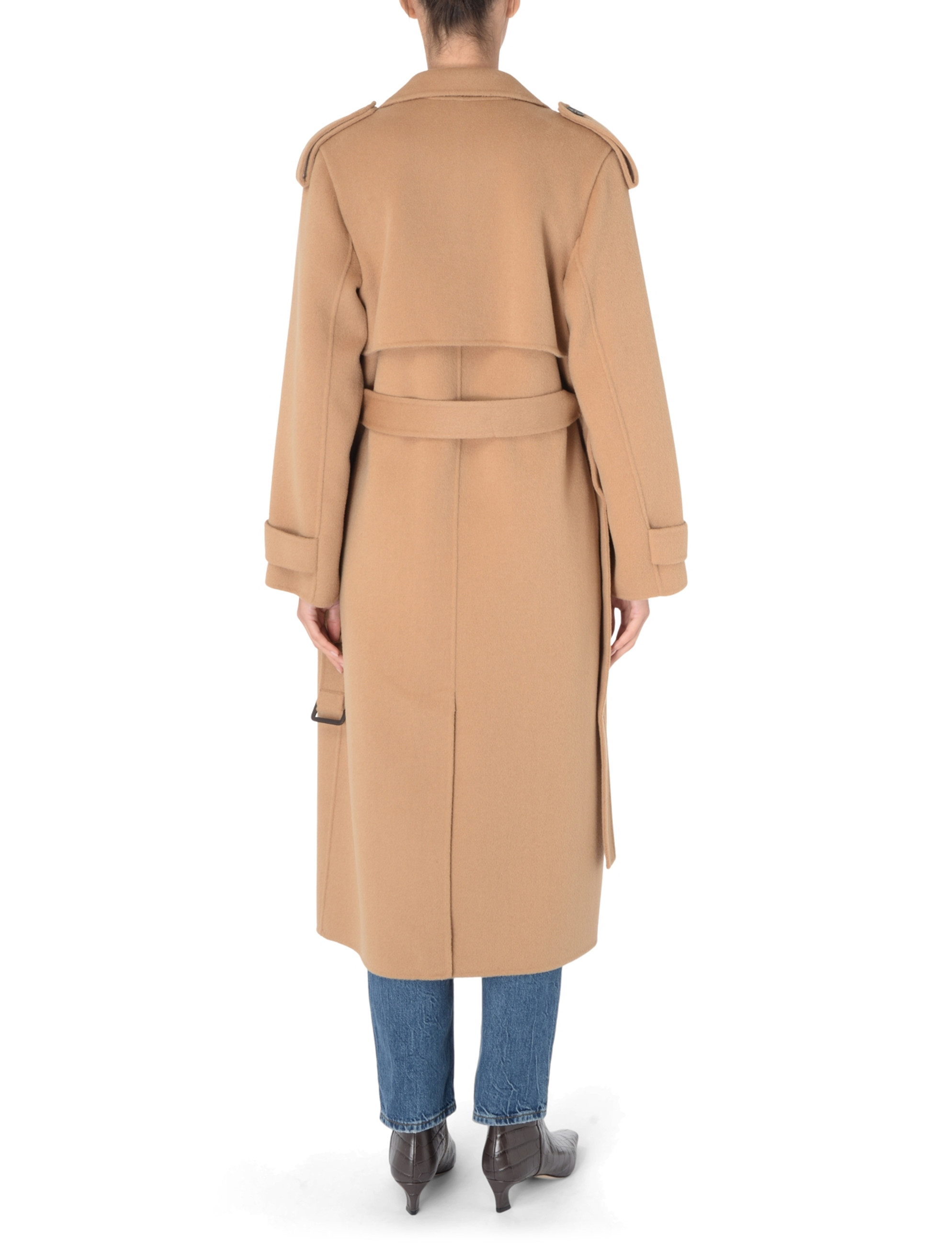 コート ELISABETTA FRANCHI Woman Coat Camel CP54D 032 Elisabetta Franchi Trench en laine camel
