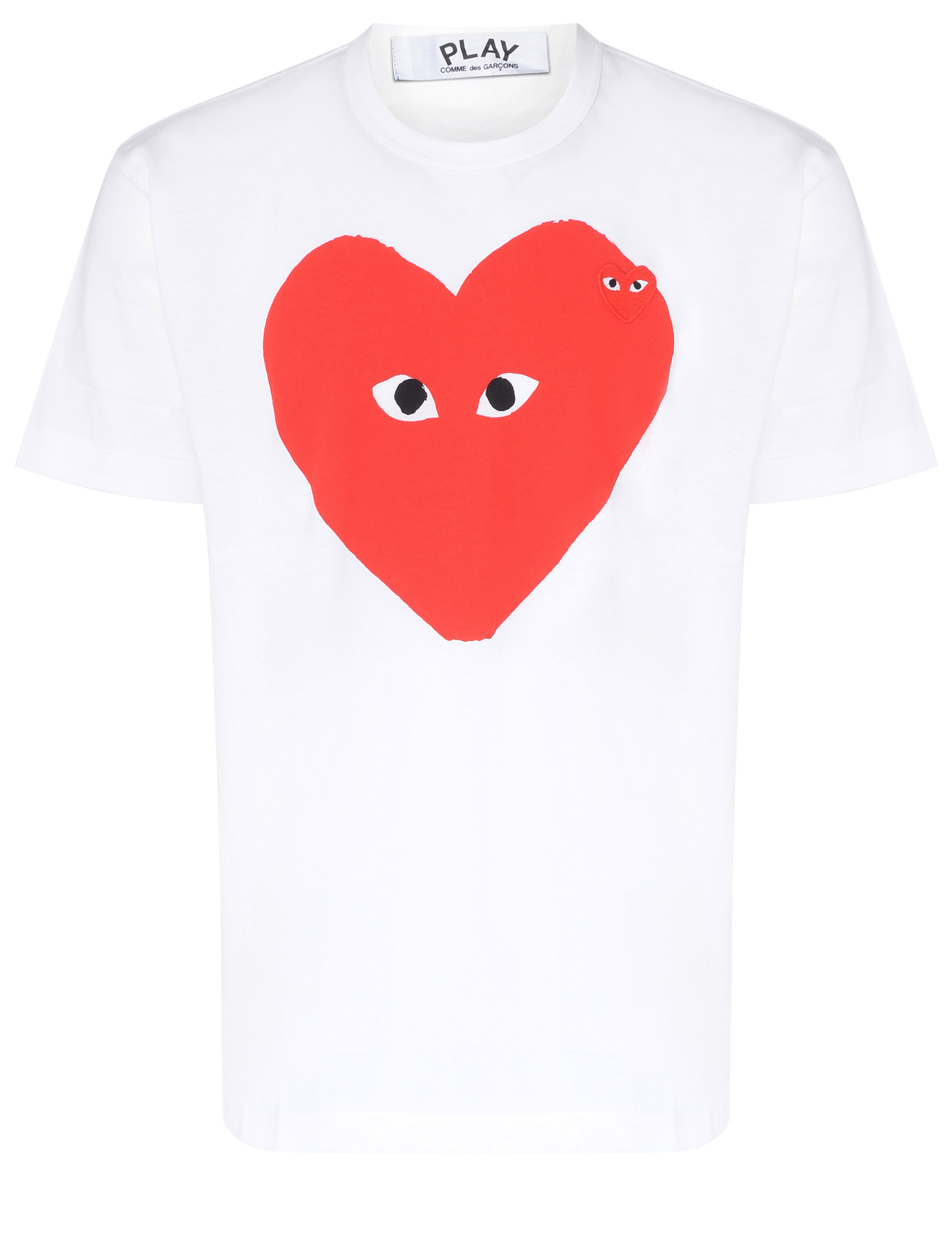 Comme Des Garçons PLAY Camisa blanca con maxi corazón rojo