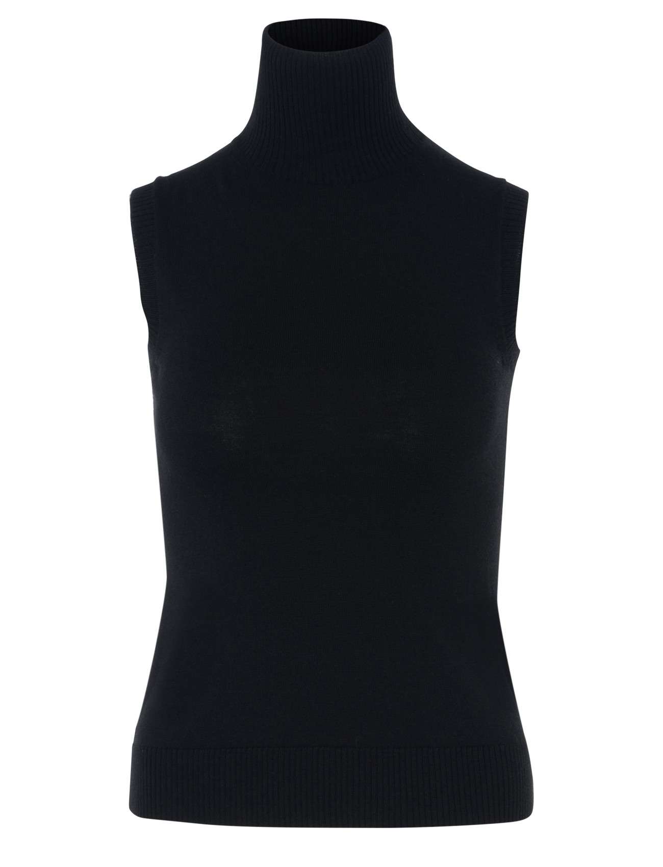 Pull à col roulé sans manches Sportmax , couleur noir