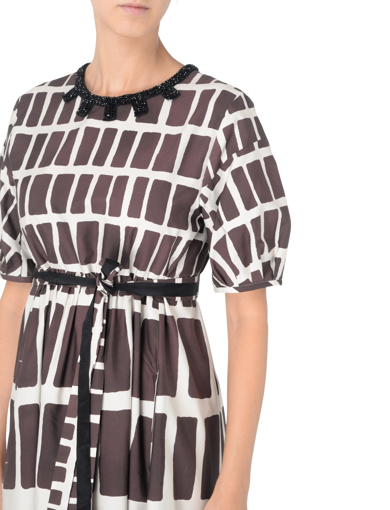 S Max Mara Nerina midi dress in ecru printed poplin