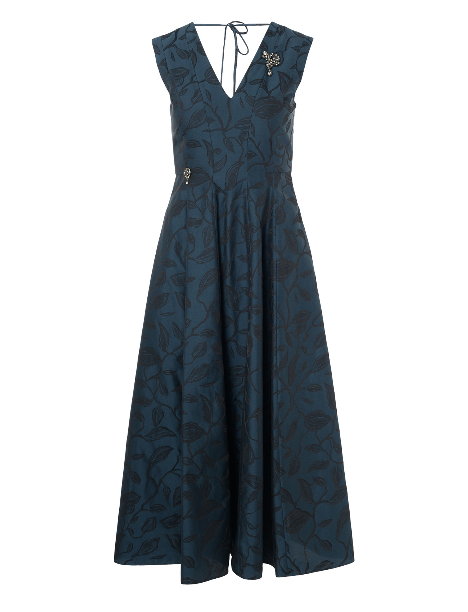 大人気【MAXMARA】Abito smanicato in cotone stampato Abito smanicato 'S Max Mara in cotone jacquard blu