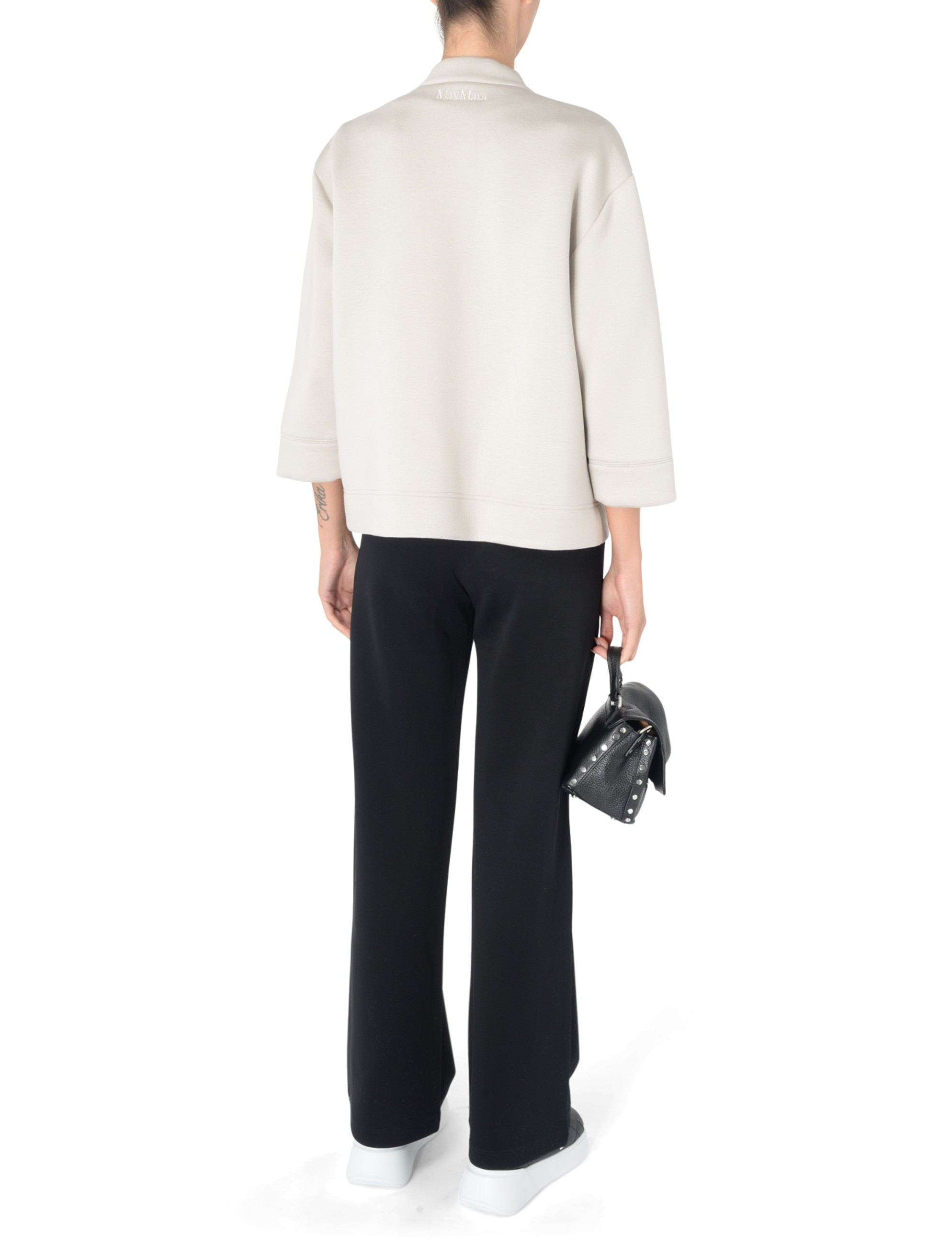Bomber jacket 'S Max Mara Acorn in ecru scuba jersey