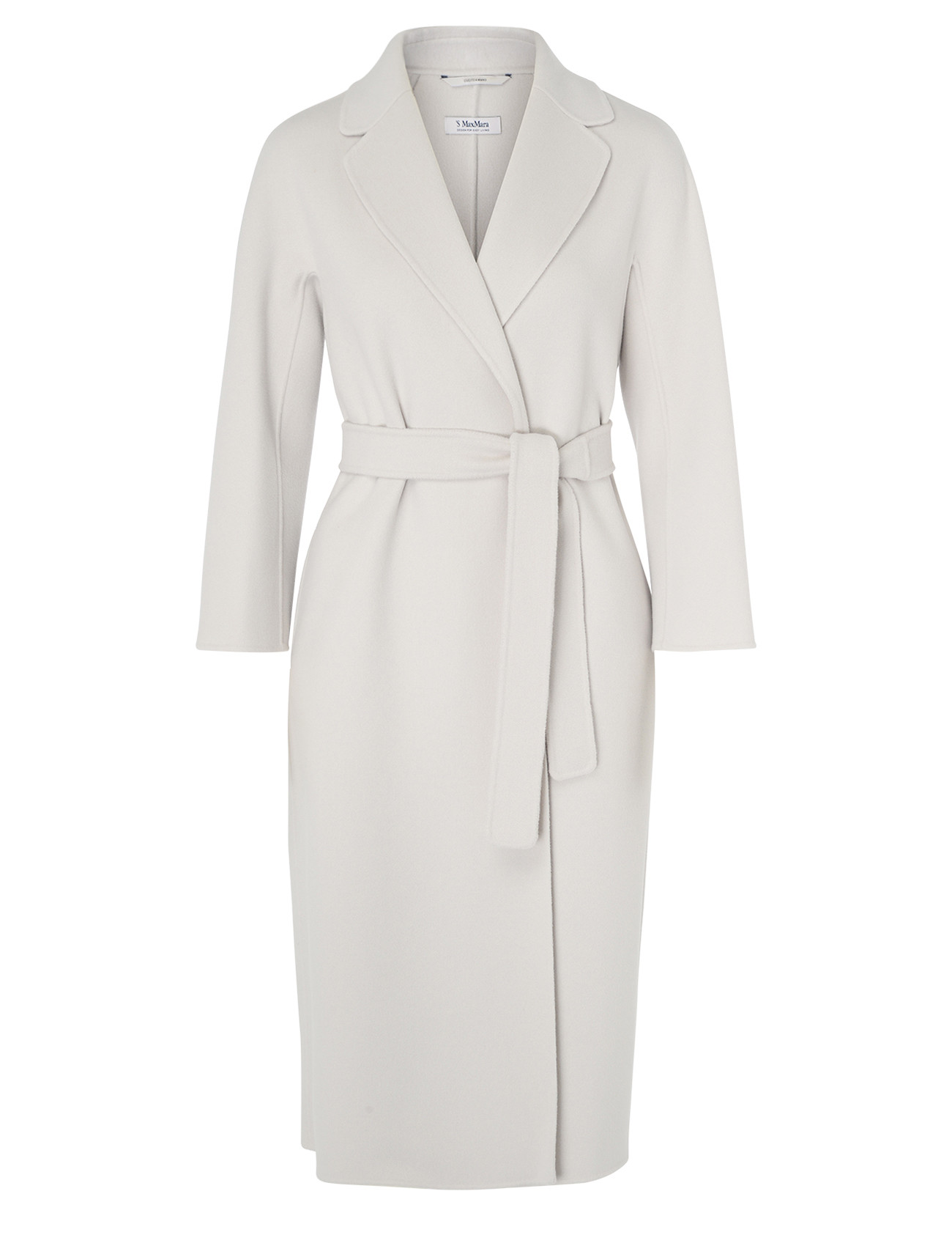 S Max Mara long coat in pearl gray wool