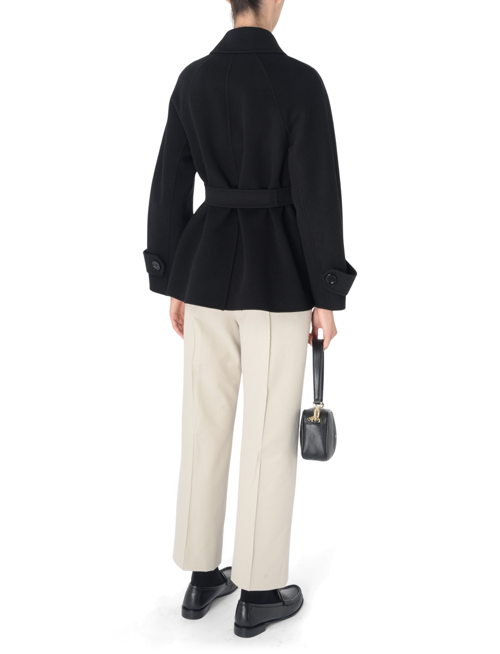 コート S Max Mara FW25 'Louis' short coat (2529086021600 013) Short trench coat 'S Max Mara Louis in black wool