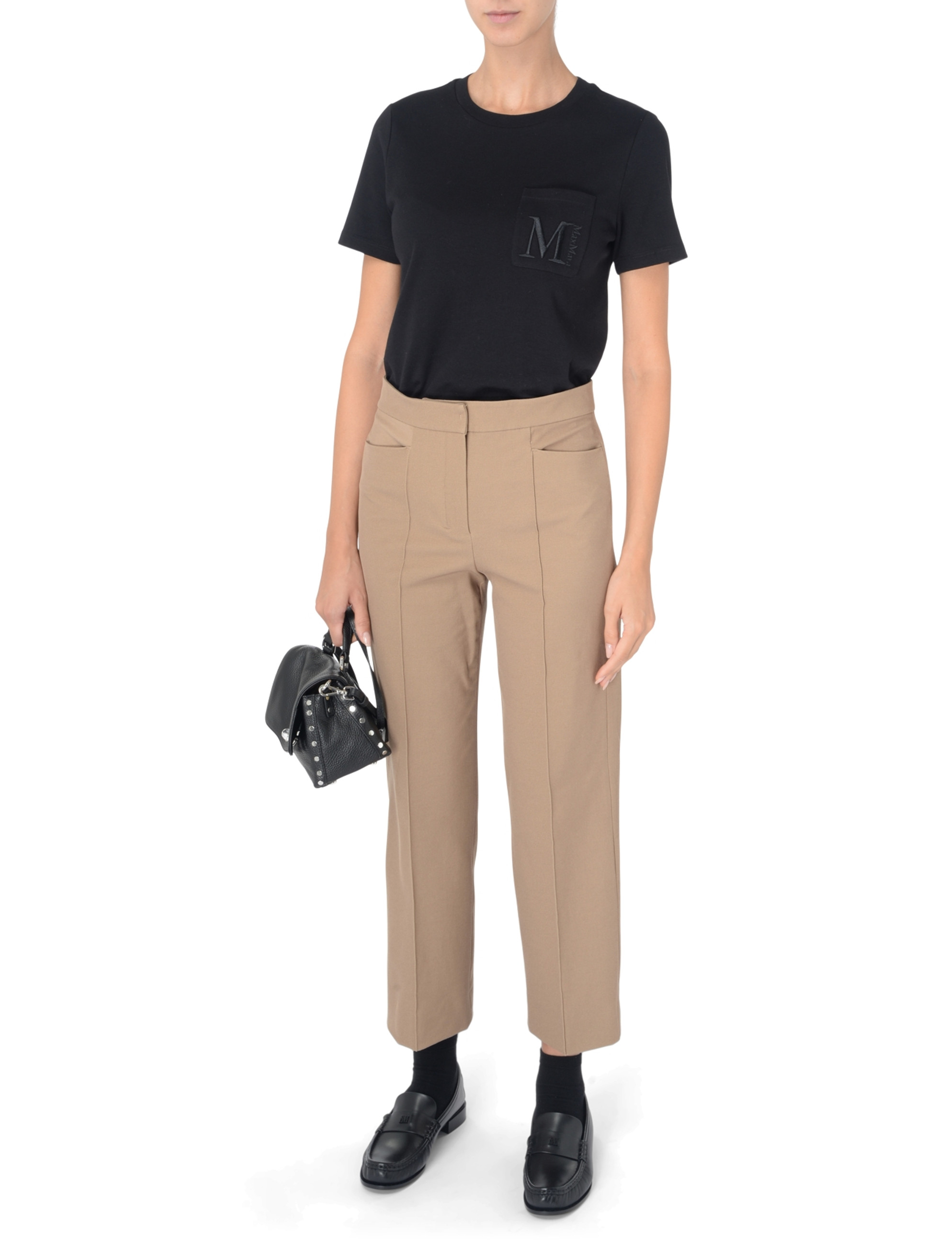 S Max Mara Zemira pants in camel-colored cotton S Max Mara Zemira pants in camel-colored cotton