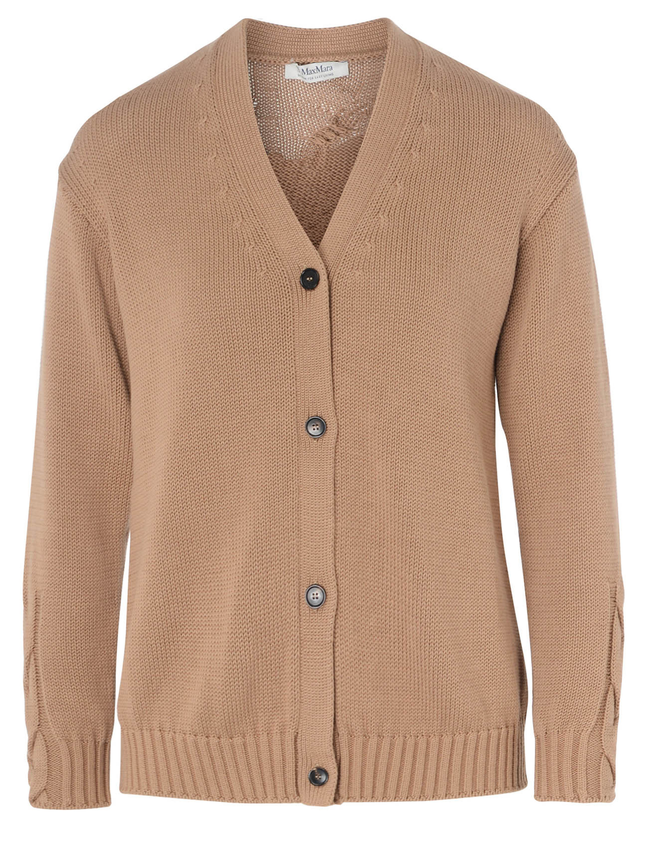 Cardigan 'S Max Mara Lukas in cotone colore cammello