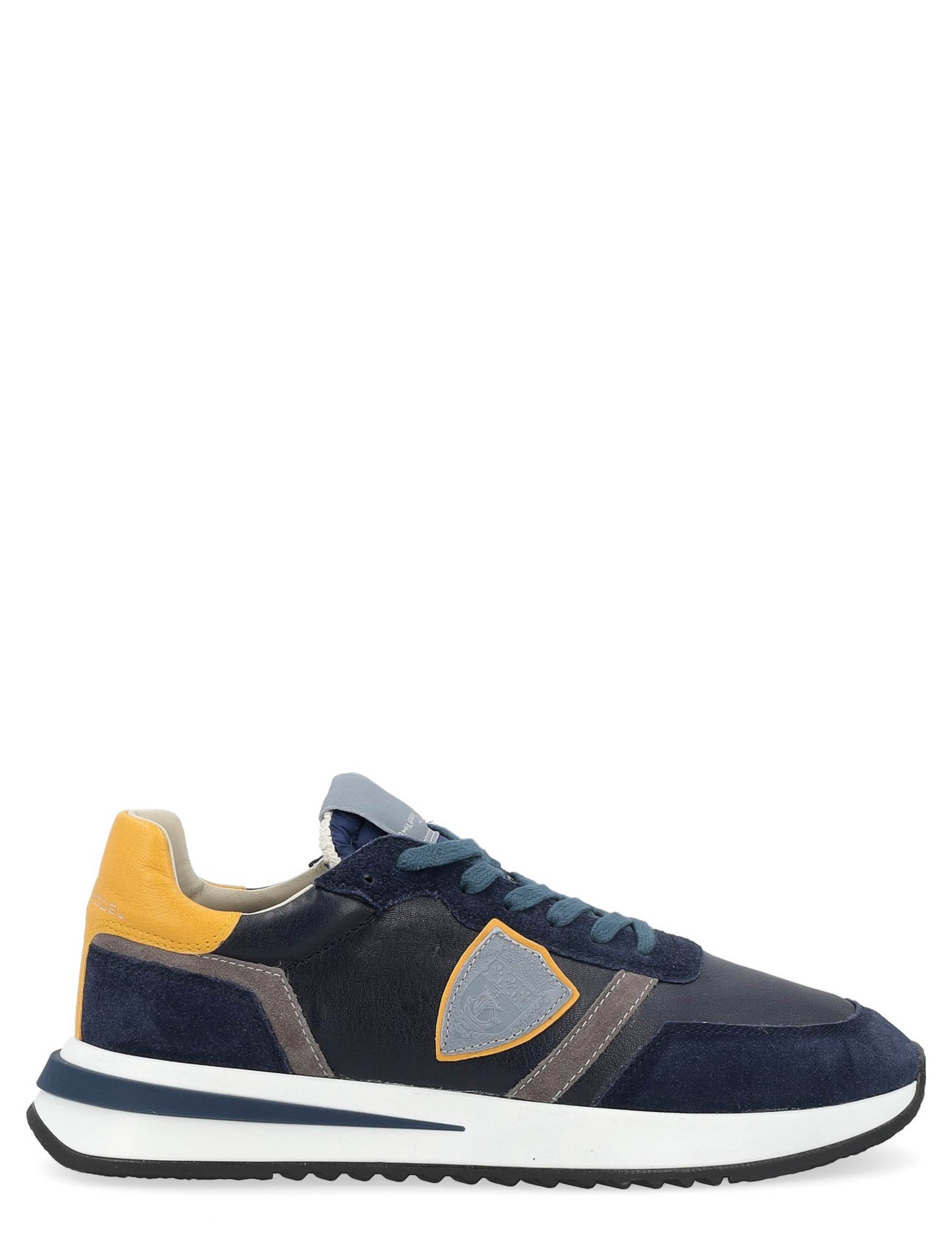 Sneaker Philippe Model Tropez 2.1 in blue and yellow leather