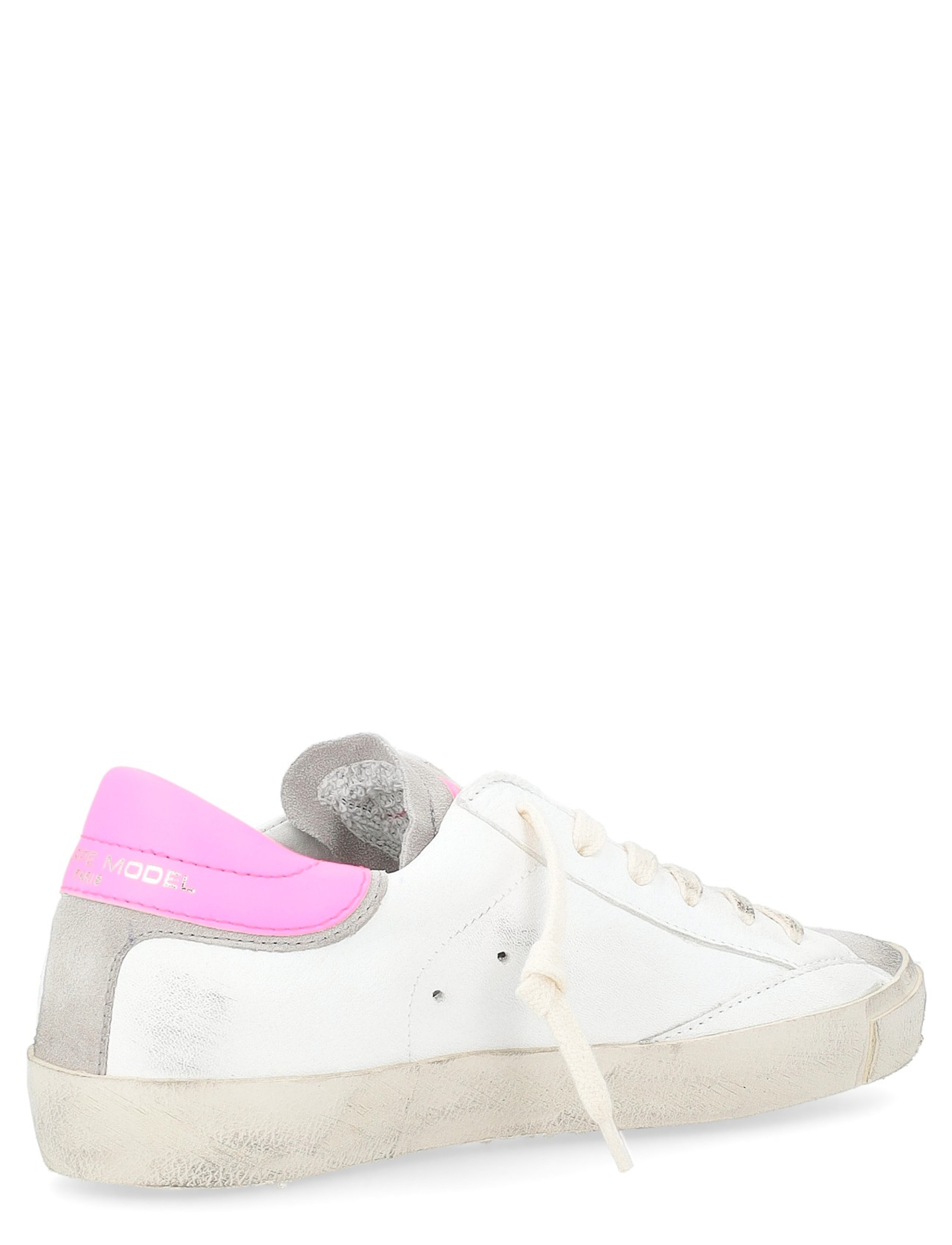 Sneaker Philippe Model Paris X in white and fluorescent pink