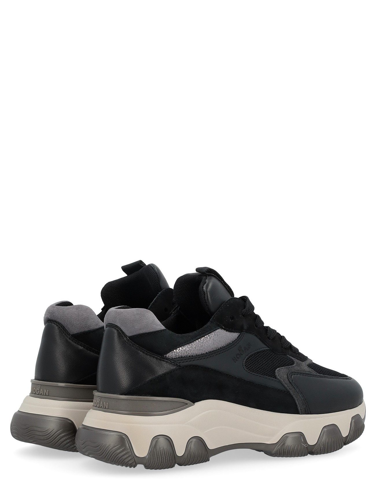 Sneaker Hogan Hyperactive in pelle e tessuto tecnico nero