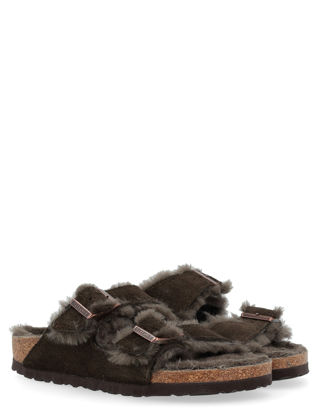 Birkenstock Arizona sandal in brown fur