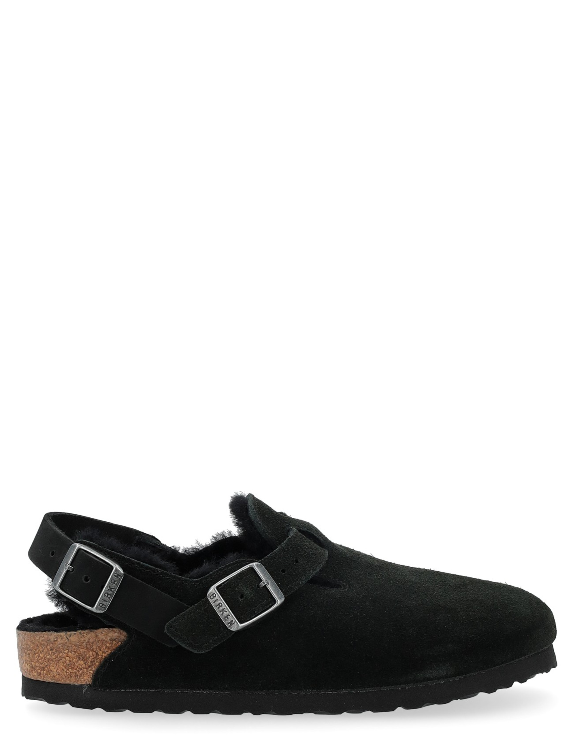 BIRKENSTOCK|MULES (TOKIO SHEARLING BLACK (1028328)) Birkenstock Tokio suede and fur sabot in black color