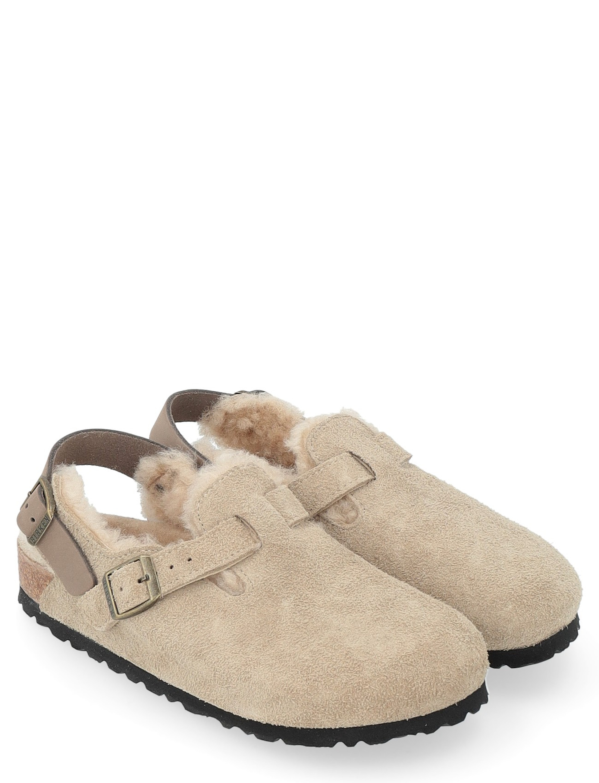 【日本入手困難】Suede and shearling slippers Birkenstock Tokio suede and taupe-colored fur sabot | H-Brands