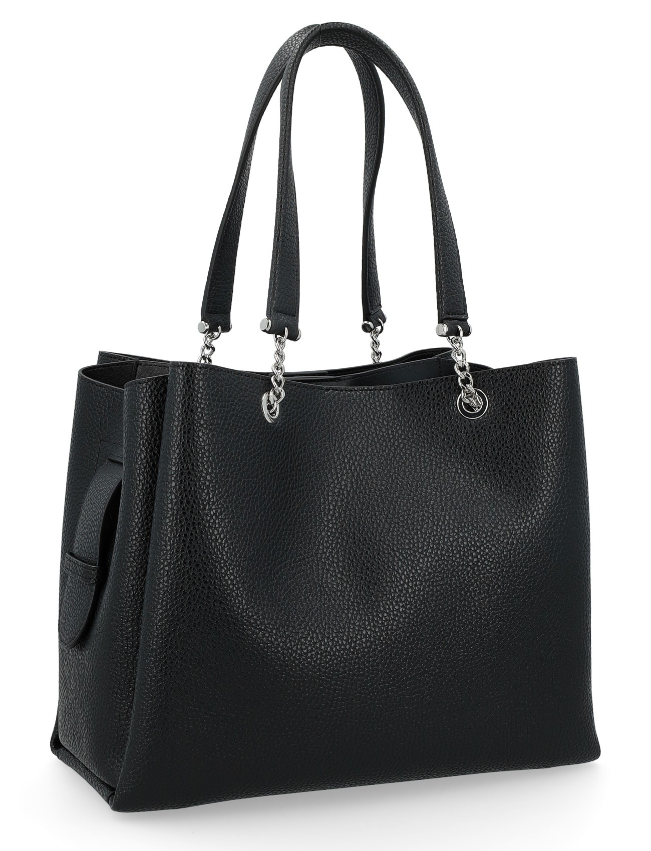 Borsa Emporio Armani in pelle vegana nera con charm aquila