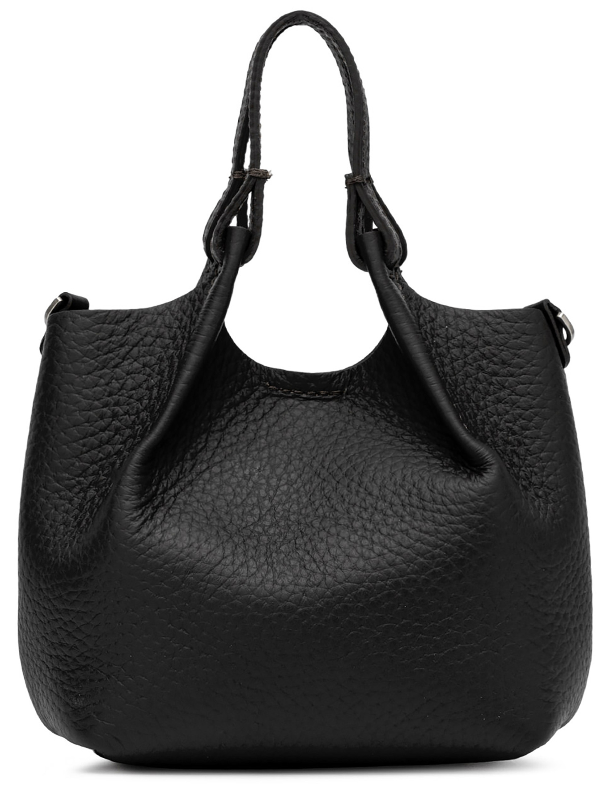 Bag Gianni Chiarini Dua in black double grain leather maxi
