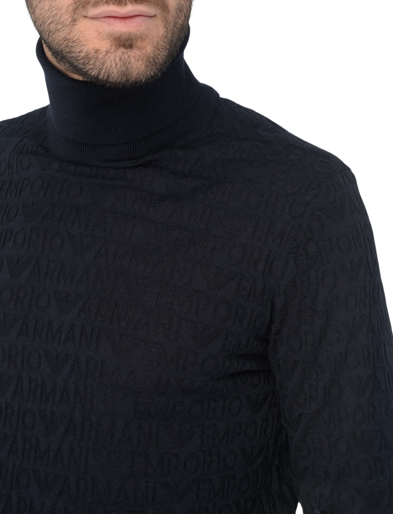 Emporio Armani blue Emporio Armani turtleneck sweater with monogram