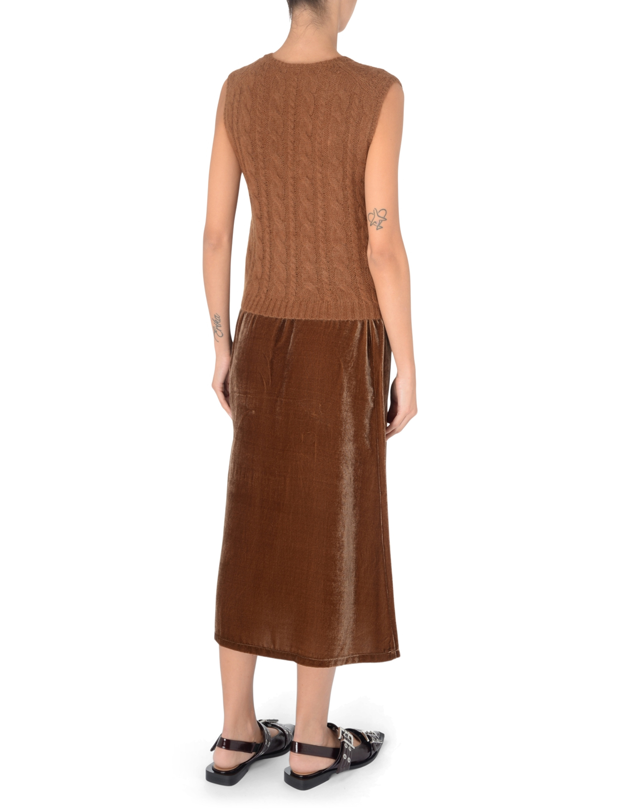 Midi skirt By Malene Birger Boshan pattern in brown velvet