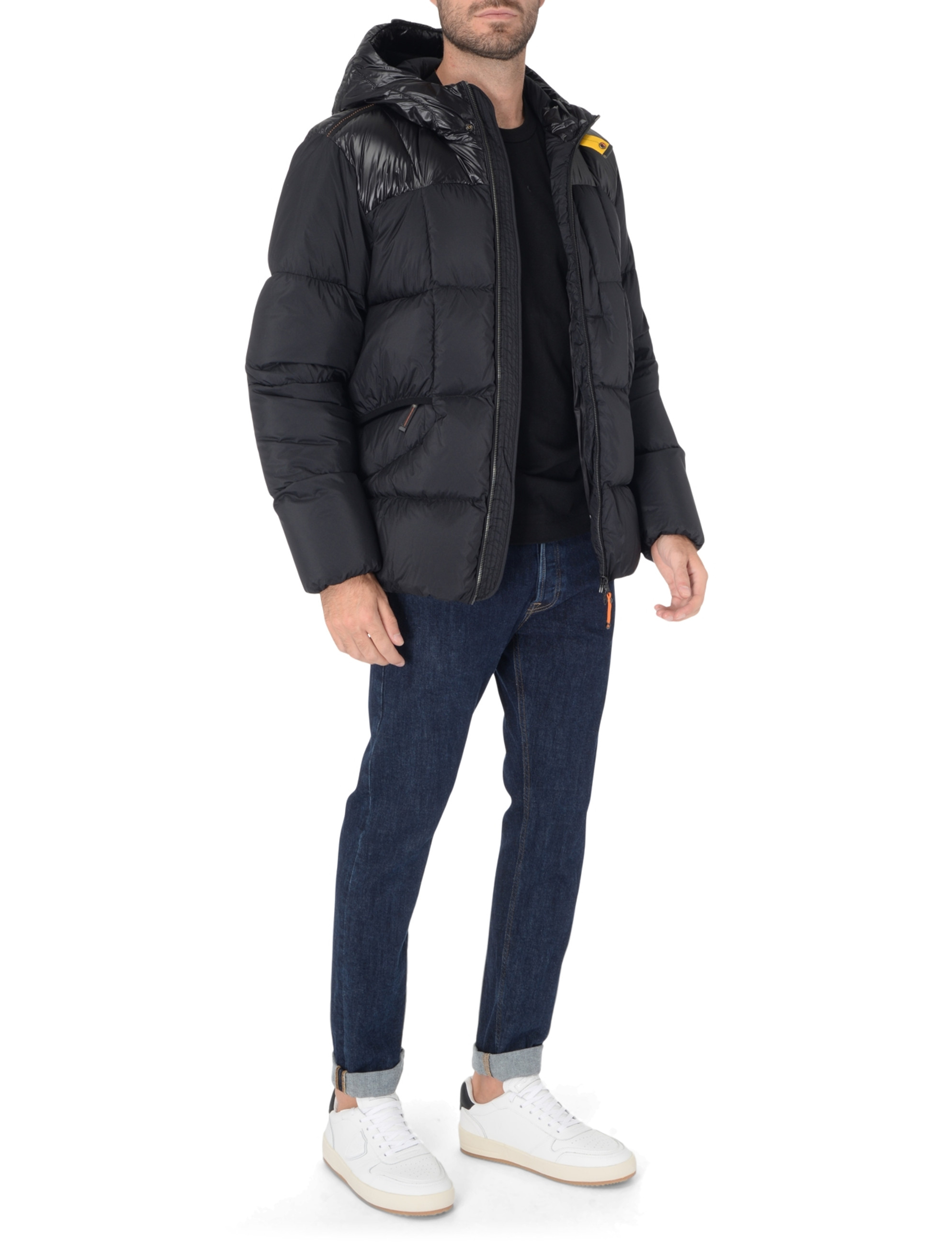 Down jacket short Parajumpers Sento in black technical fabric Down jacket short Parajumpers Sento in black technical fabric