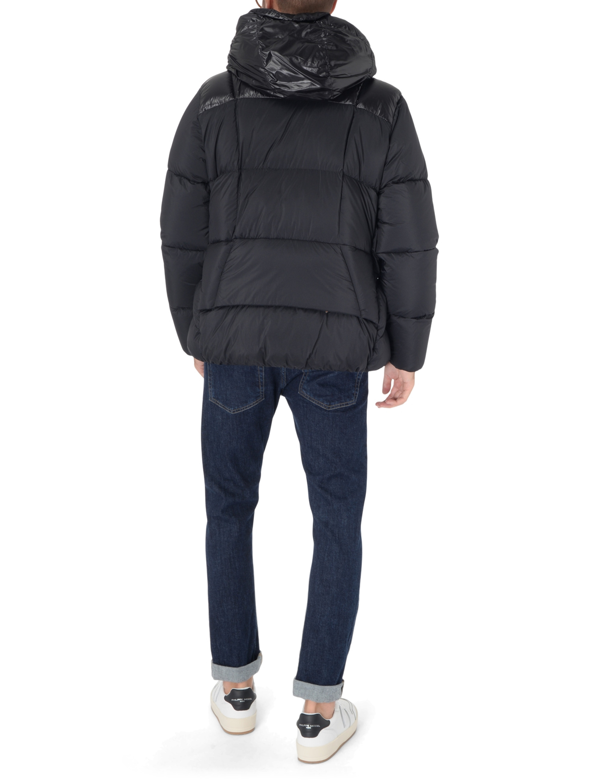 Down jacket short Parajumpers Sento in black technical fabric