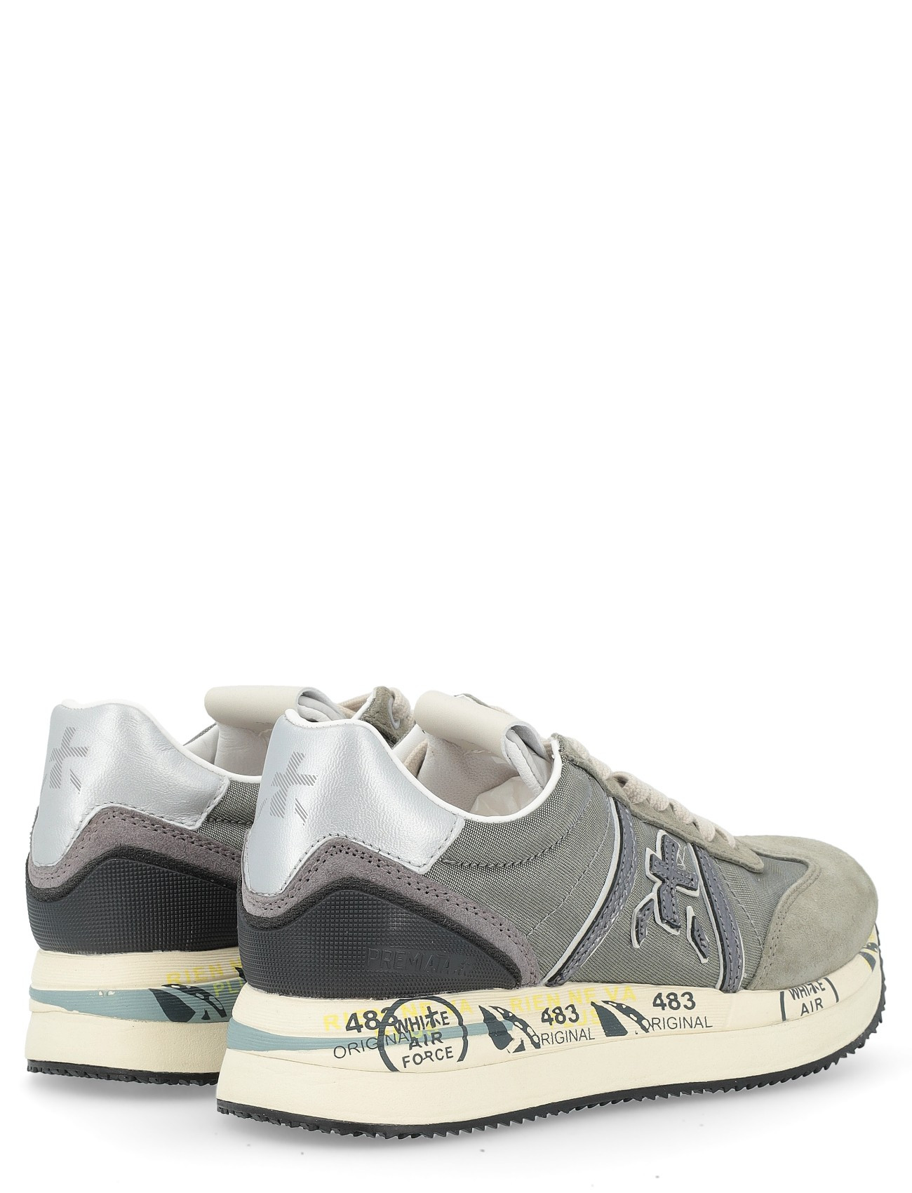 Sneaker Premiata Conny in tessuto e suede beige