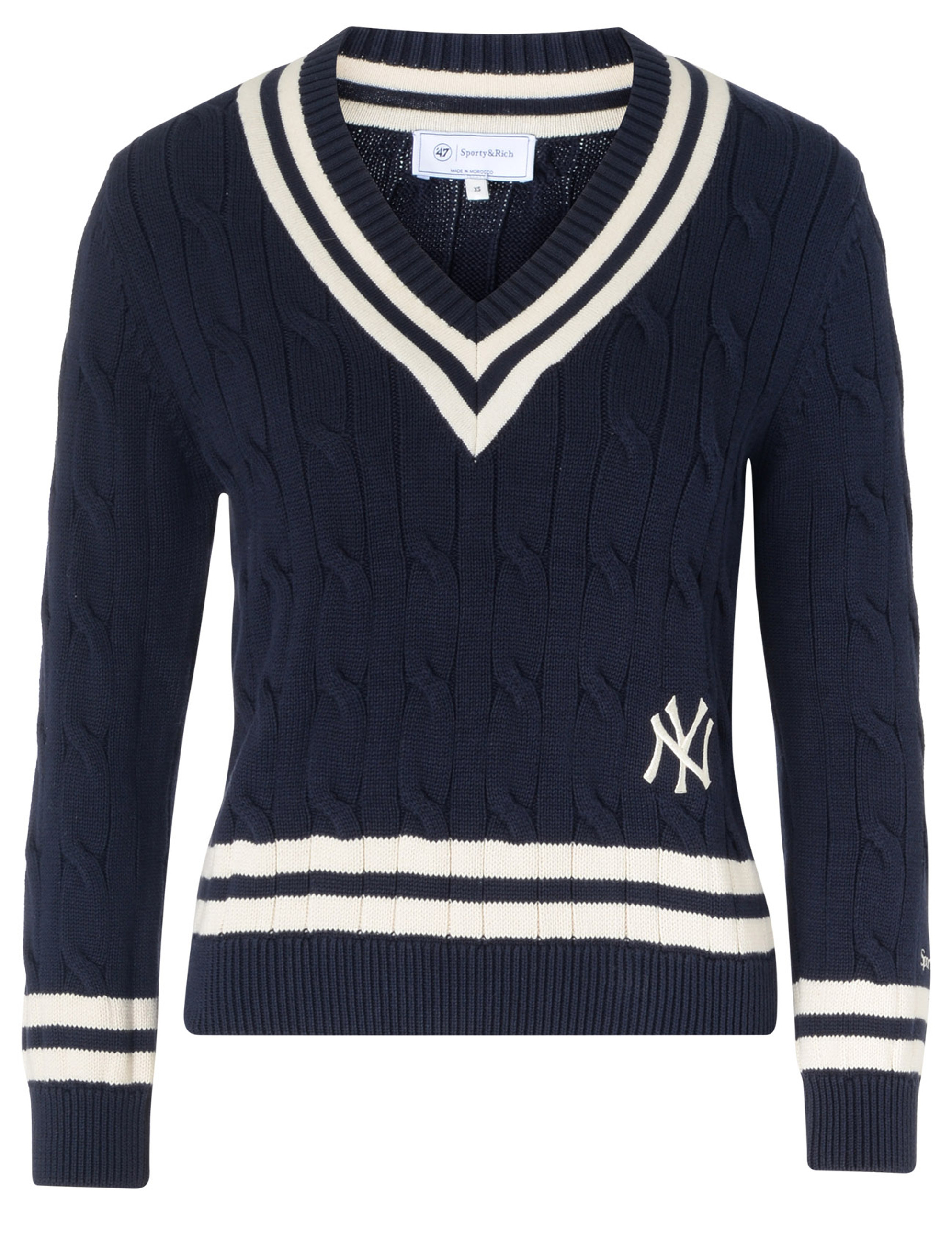 Sporty & Rich for '47 & The New York Yankees cotton blue sweater