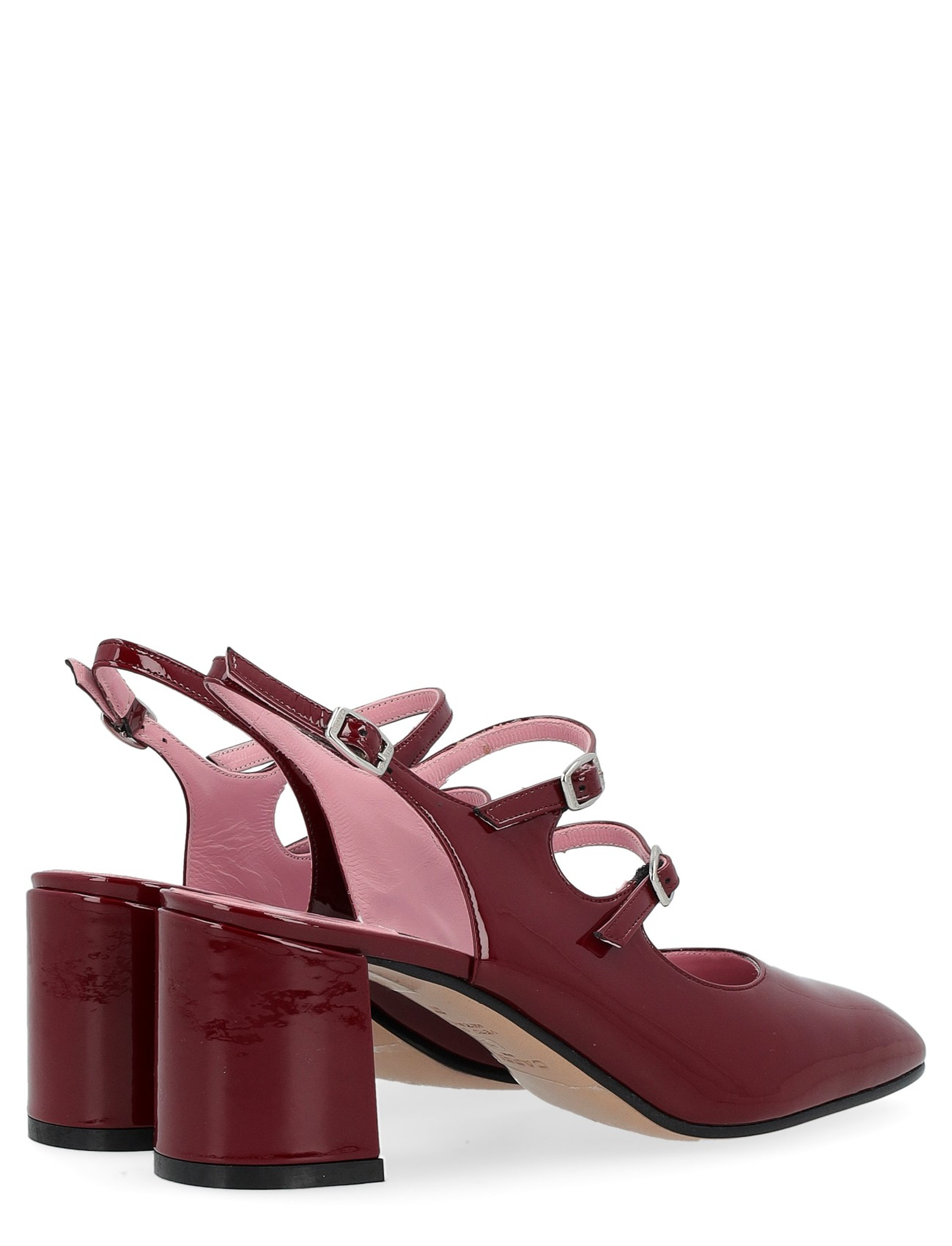 サンダル・ミュール CAREL Burgundy leather Banana pumps  (BANANA BURGUNDY) Banana - Burgundy patent leather slingback Mary Janes