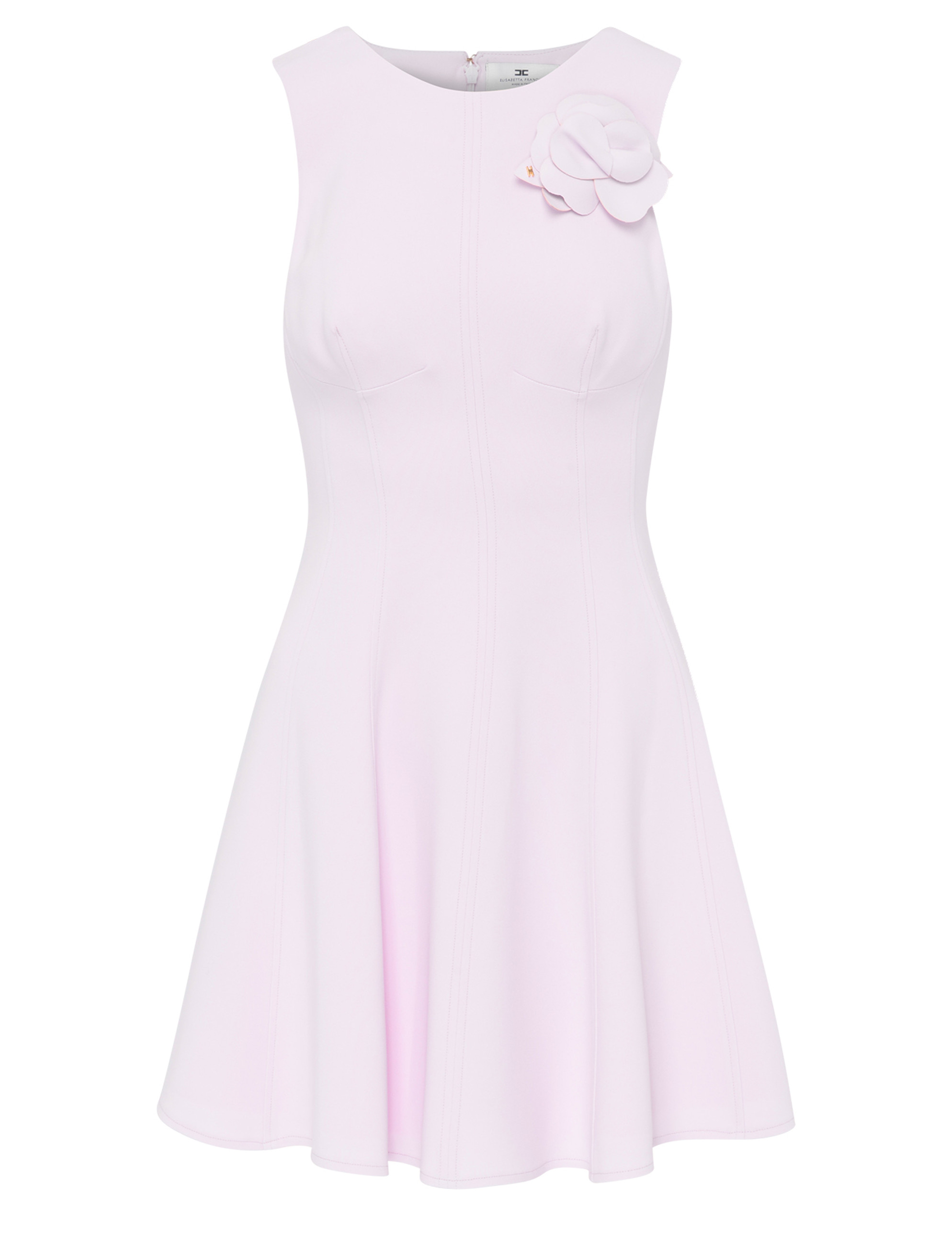 Elisabetta Franchi sleeveless dress in lilac crepe