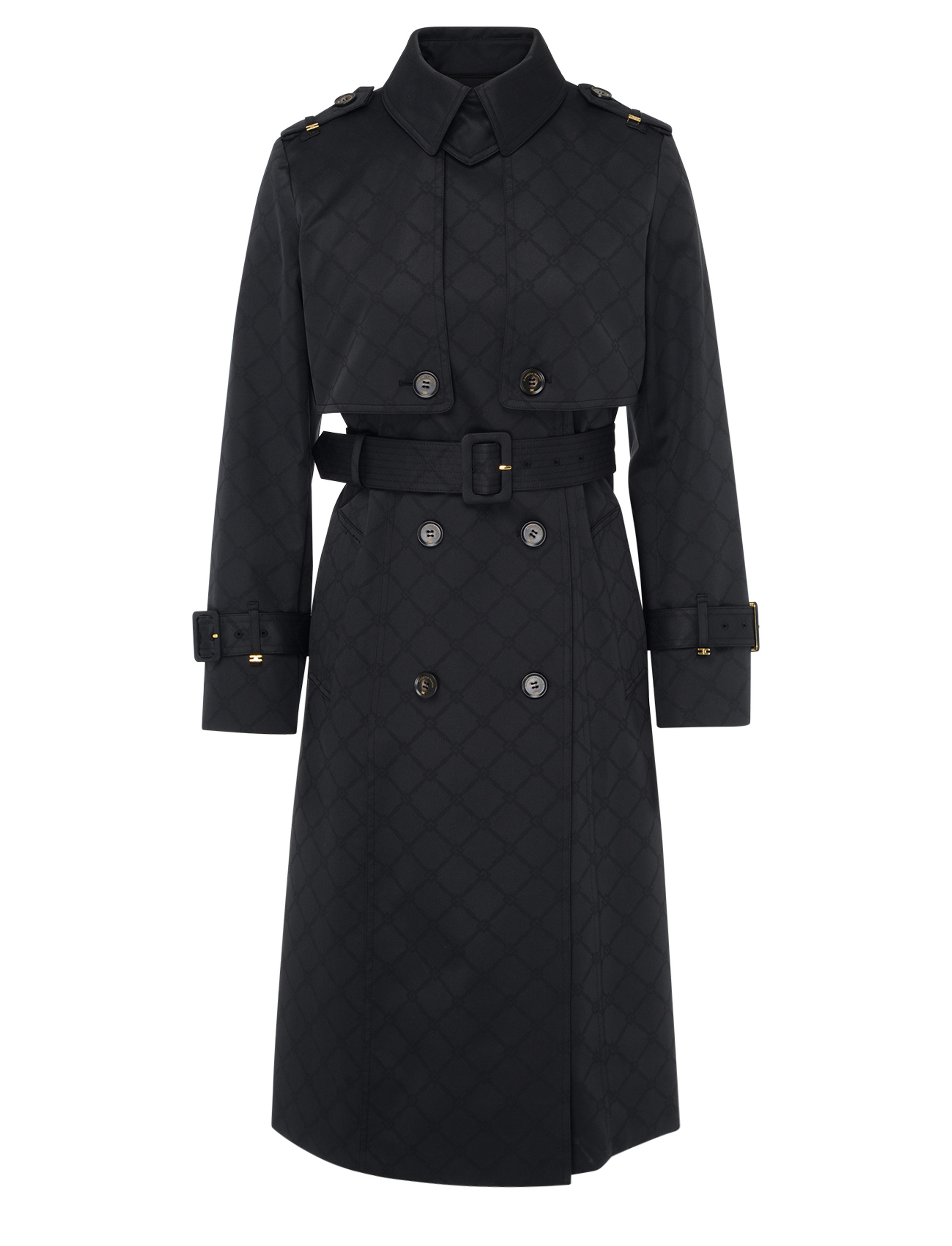 Trench Elisabetta Franchi in tessuto tecnico nero