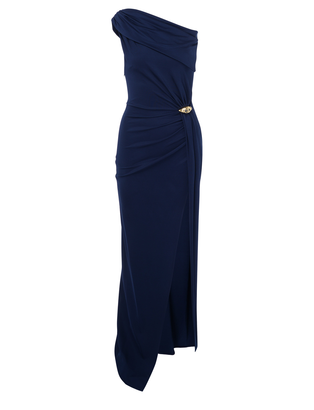 Elisabetta Franchi ノースリーブワンピース 38 Elisabetta Franchi Blue Jersey Red Carpet Dress | H-Brands