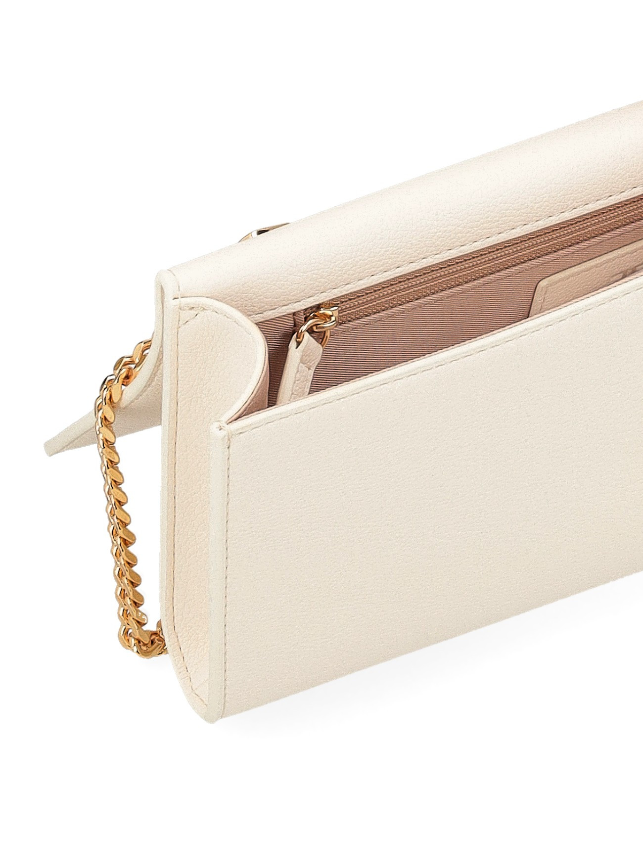 Elisabetta Franchi butter-colored vegan leather shoulder clutch