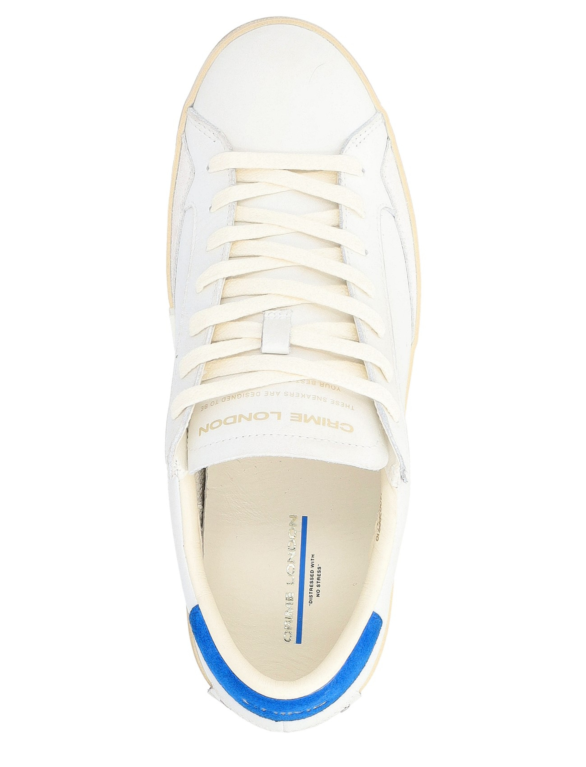 Crime London Distressed white and cobalt blue leather