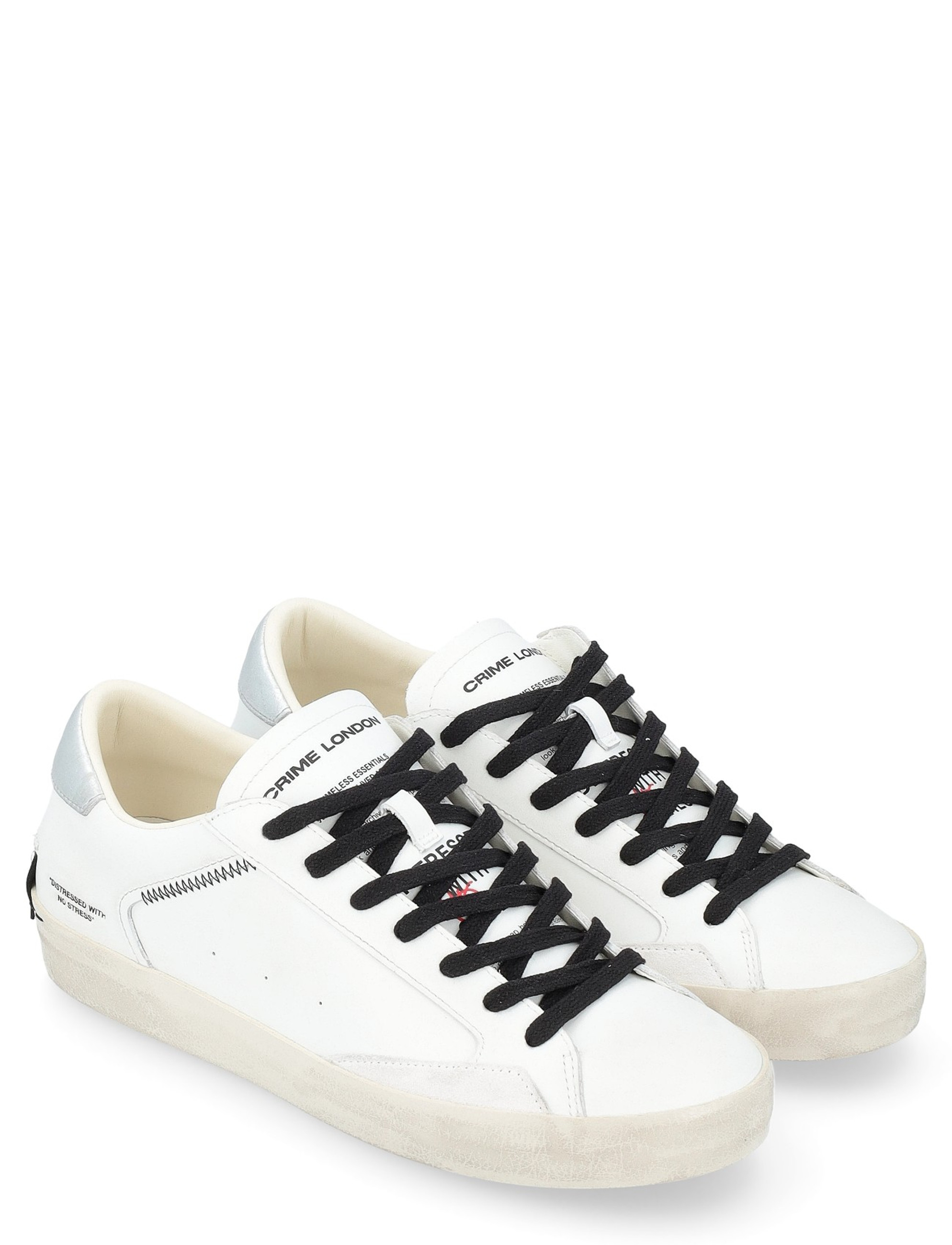 【関税&送料込】Crime London Sneakers White Crime London Distressed Metallic Orange white leather