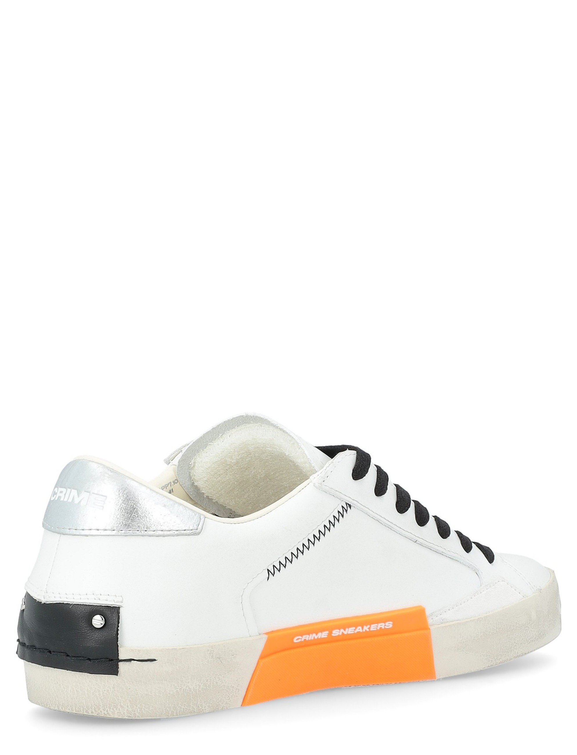 Crime London Distressed Metallic Orange white leather