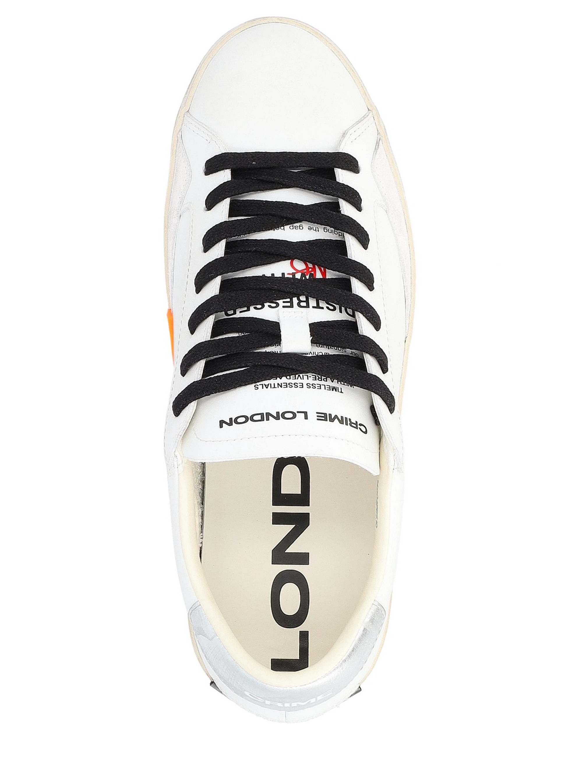 【関税&送料込】Crime London Sneakers White Crime London Distressed Metallic Orange white leather