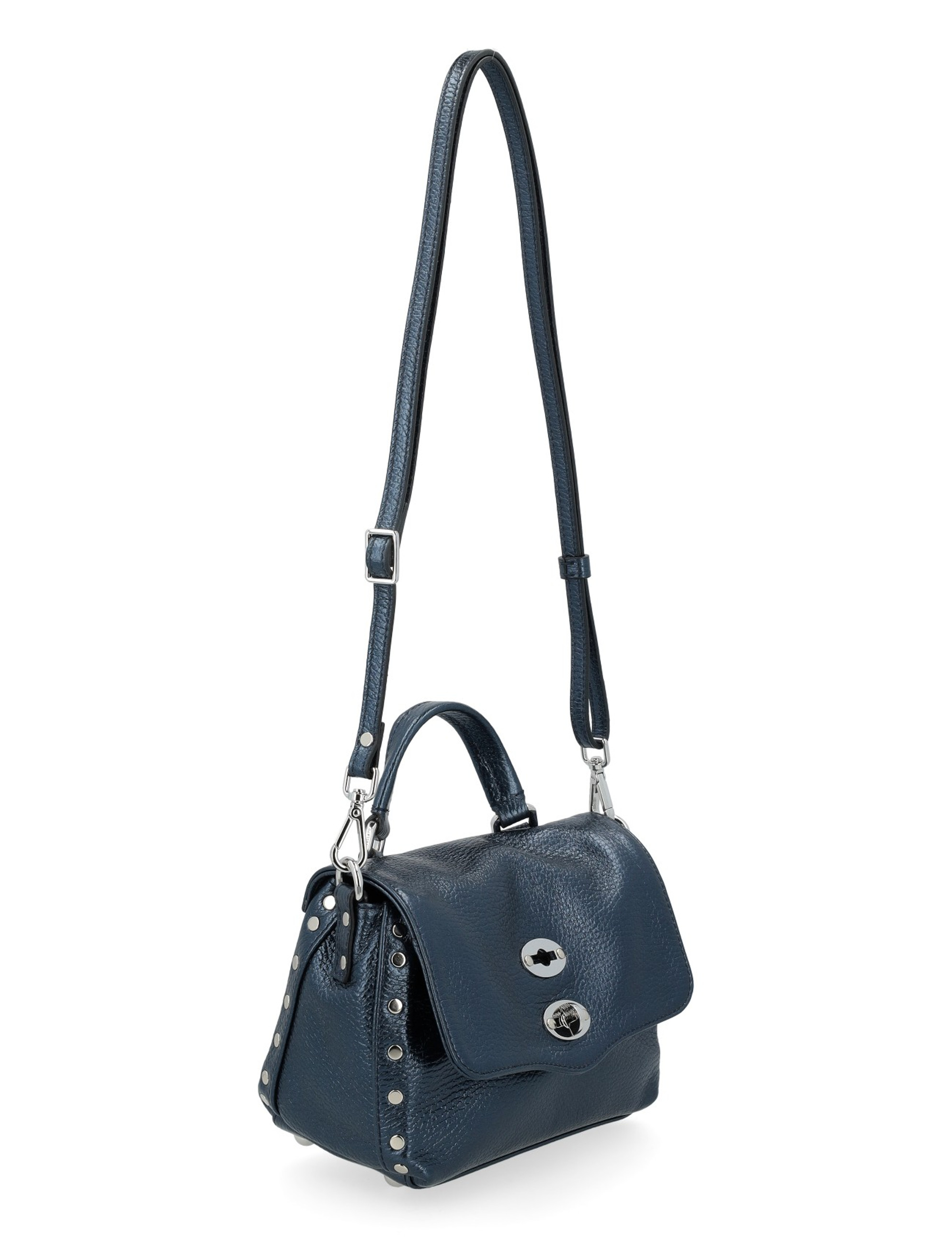 Bag Zanellato Postina Daily Baby in metallic blue leather Bag Zanellato Postina Daily Baby in metallic blue leather