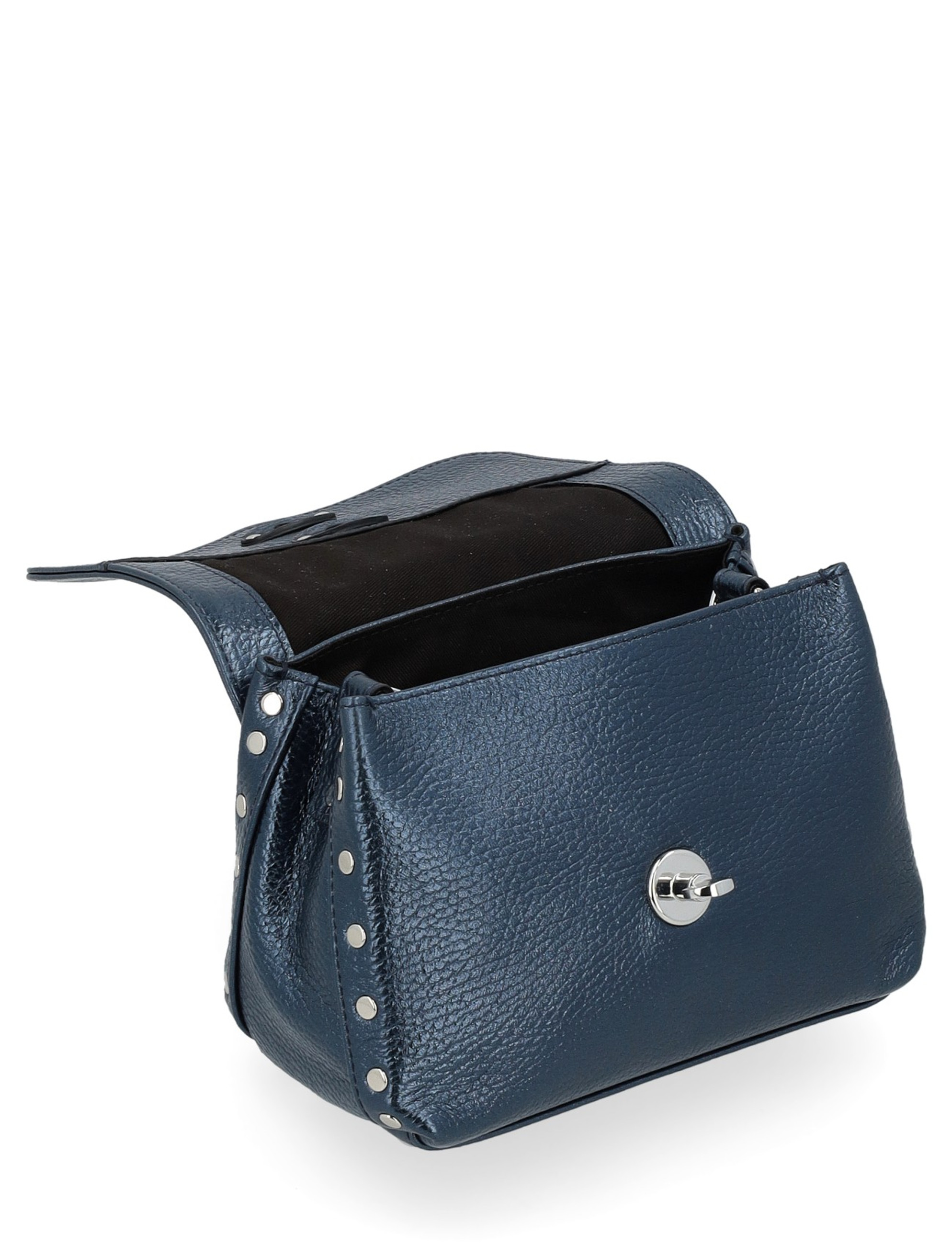 Bag Zanellato Postina Daily Baby in metallic blue leather