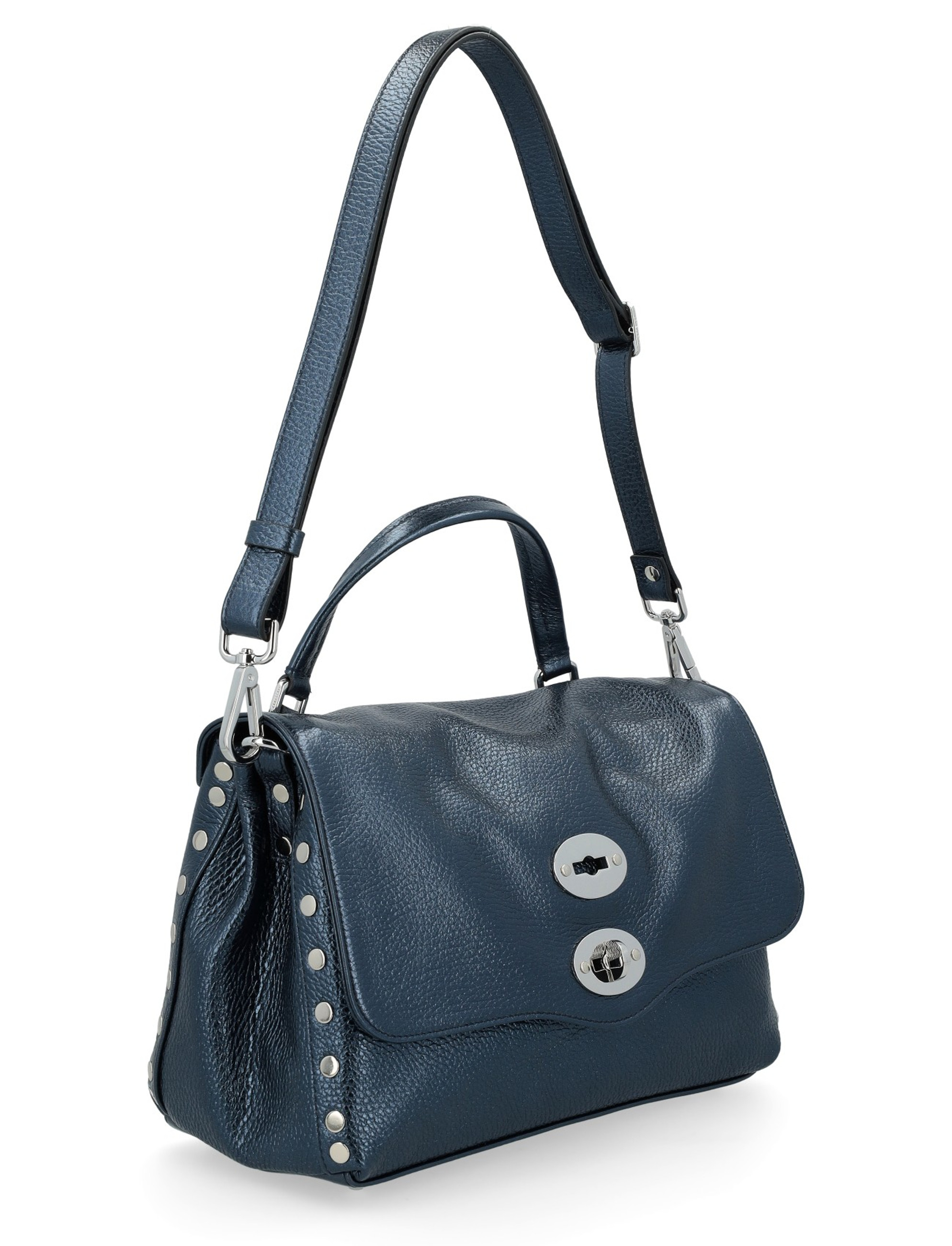 Bag Zanellato Postina Daily S in metallic blue leather | H