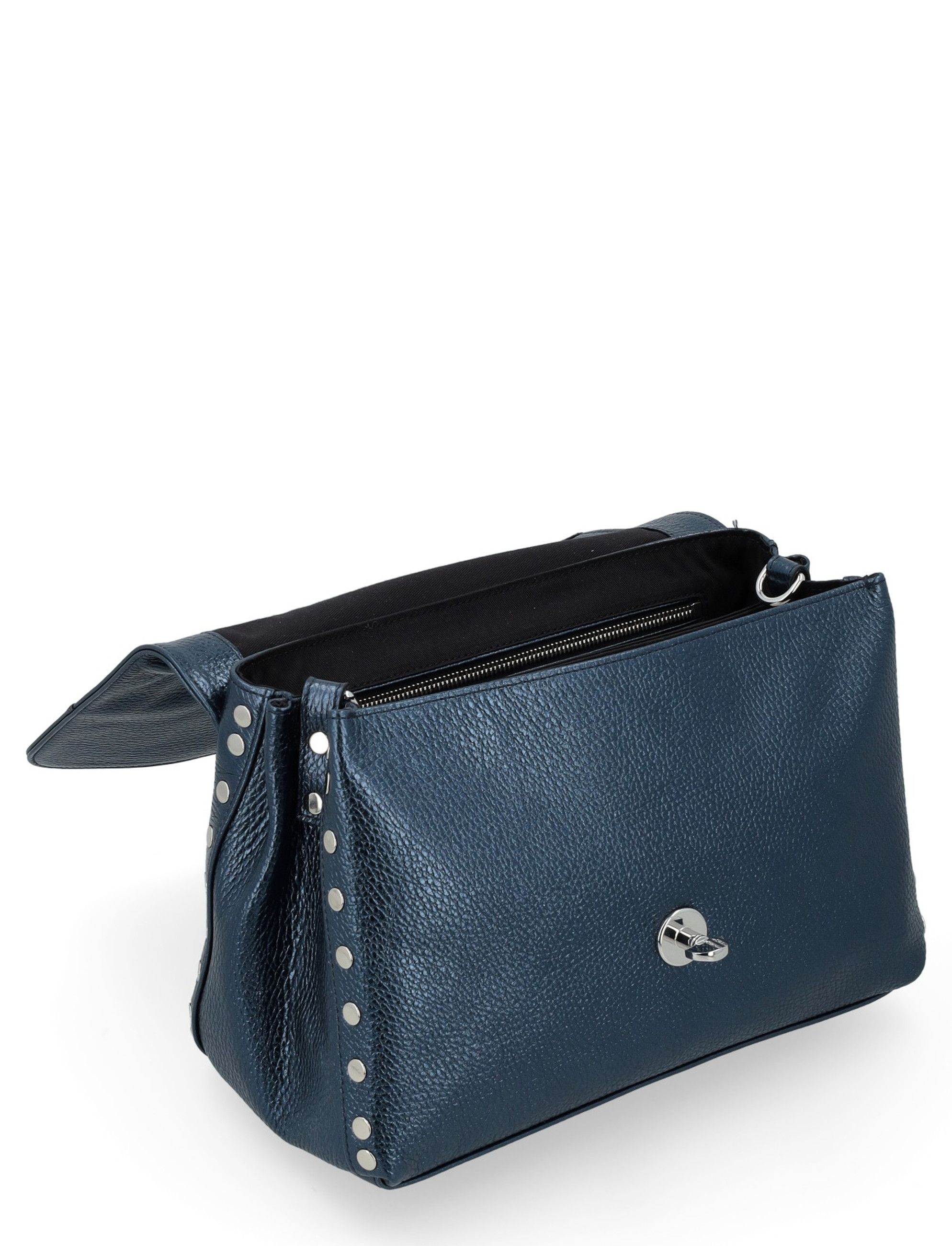 ショルダーバッグ・ポシェット Zanellato Dark Navy Postina Daily Shoulder Bag Bag Zanellato Postina Daily S in metallic blue leather | H
