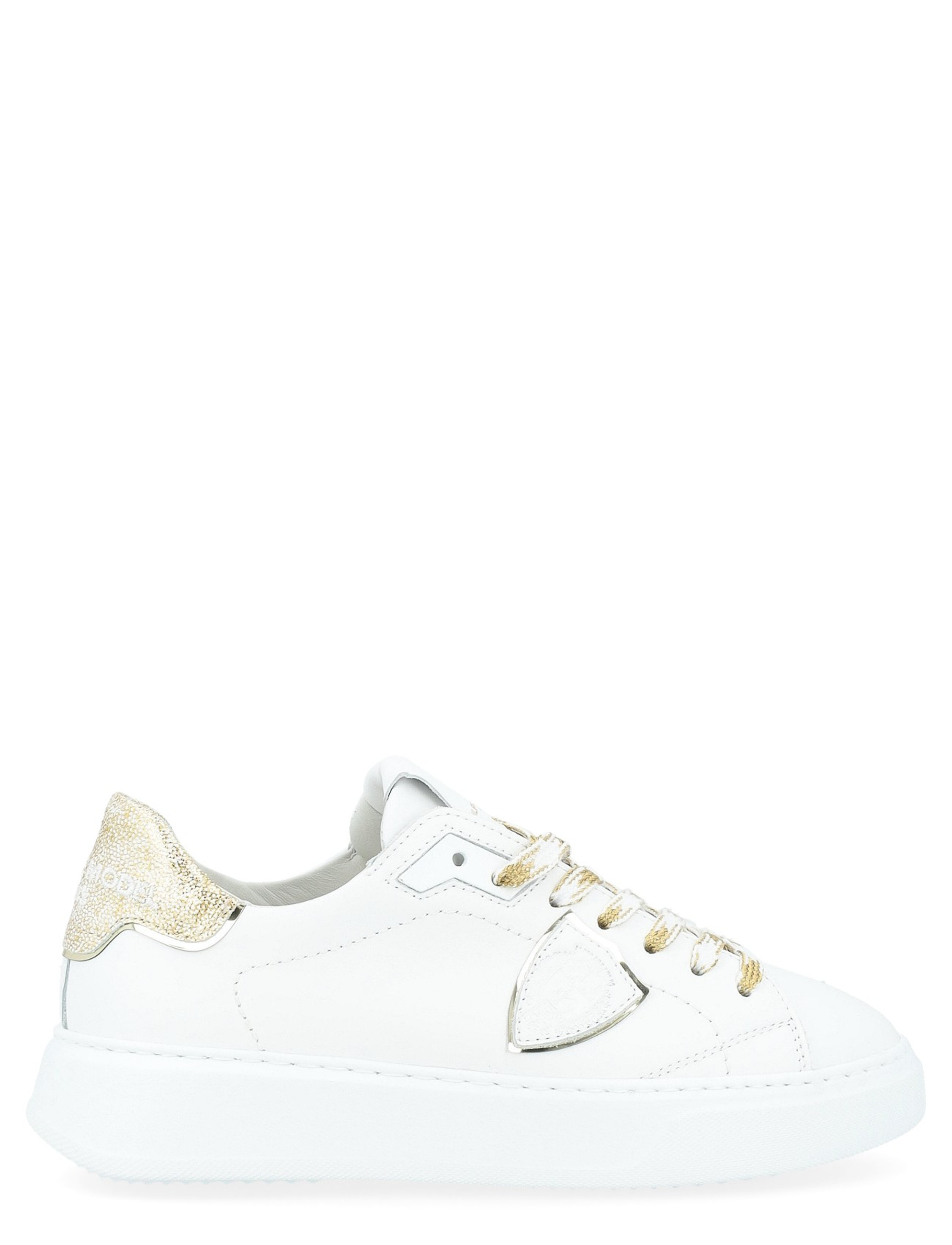 スニーカー PHILIPPE MODEL PARIS BTLD VG12 Sneakers temple leather Sneaker Philippe Model Temple white and gold leather | H-Brands