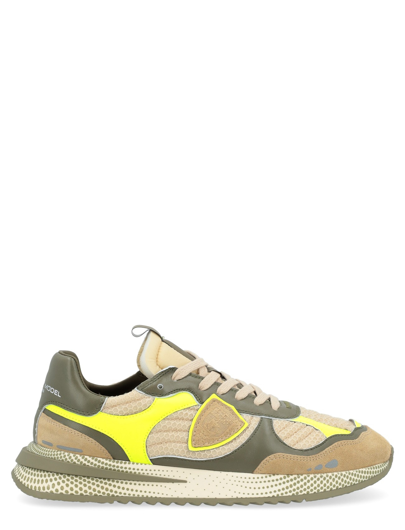PHILIPPE BEL ①FLORENTINS 、②Speculoos Philippe Model Sneakers in Mesh and Military Green Leather | H-Brands