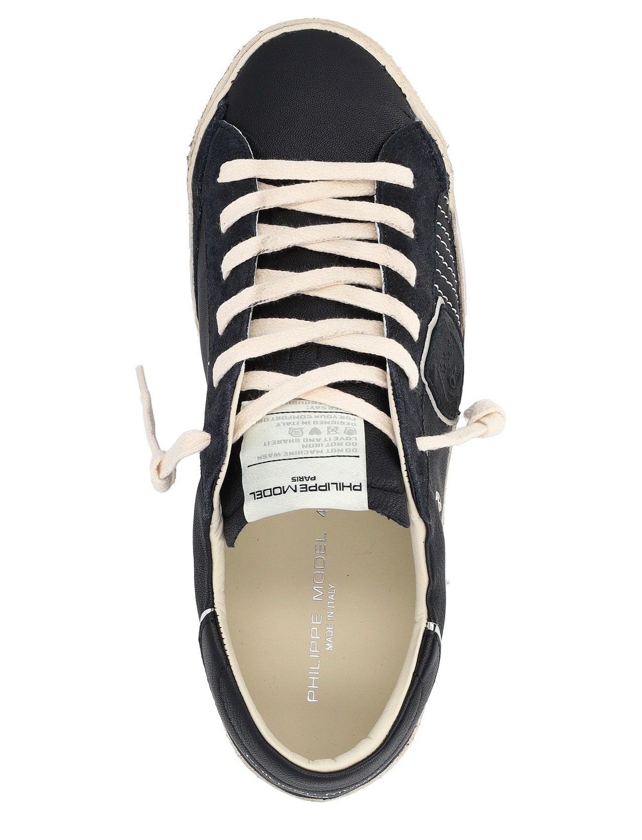 Baskets homme Philippe Model Paris X en cuir noir usagé H-Brands