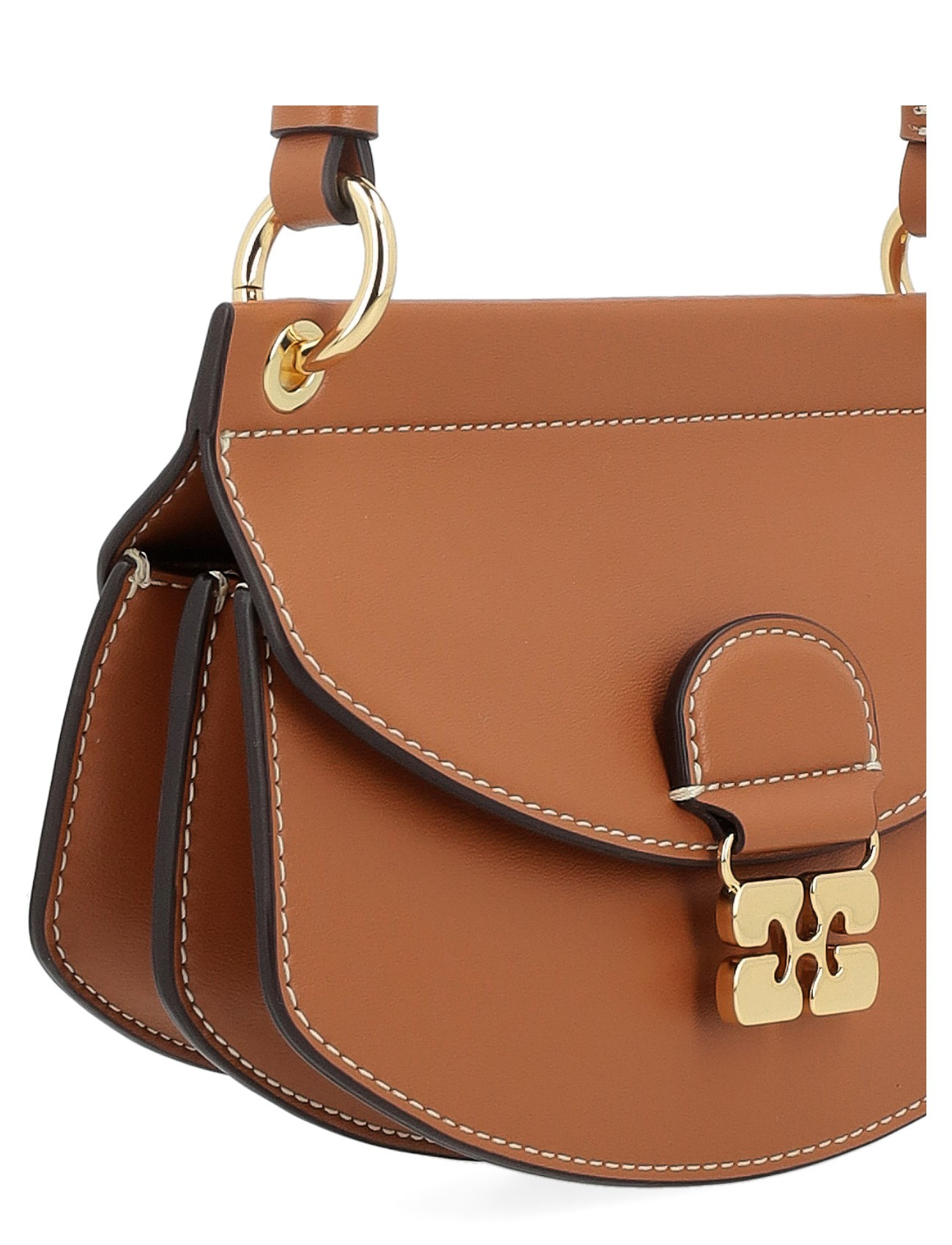 Ganni Mini handbag in caramel leather | H-Brands