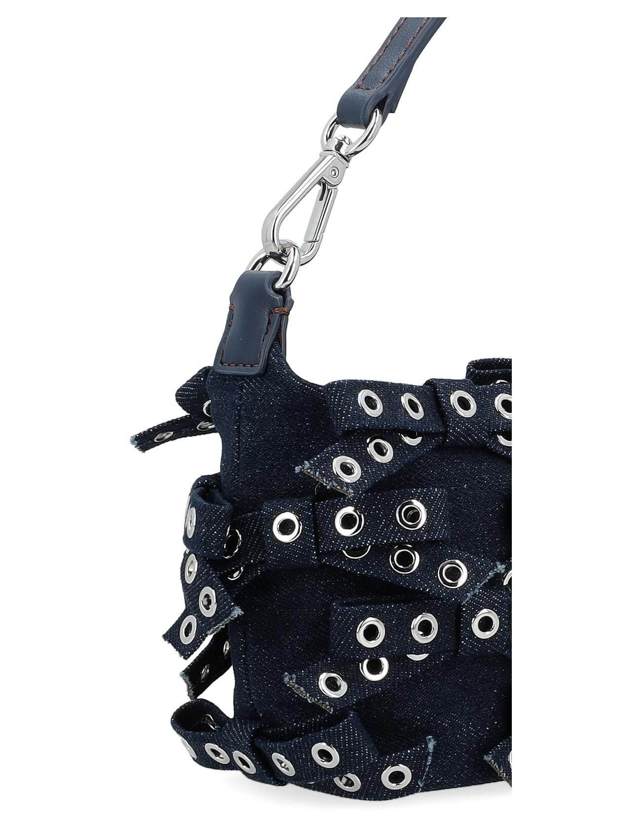 Ganni Eyelet Butterfly Small Bag in Blue Denim | H-Brands