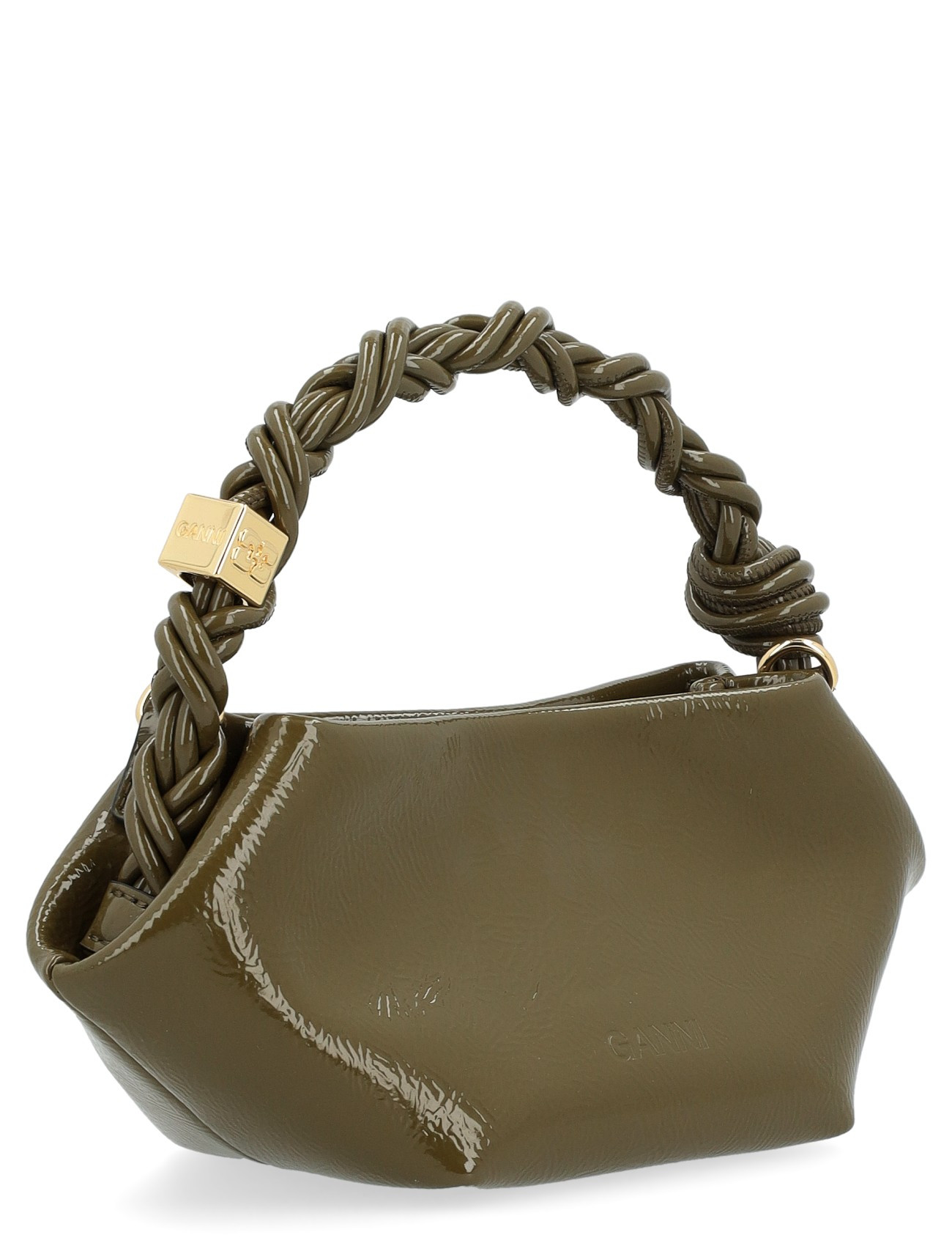 Ganni Olive Green Bag Ganni Bag Mini in green patent leather | H-Brands main image 2